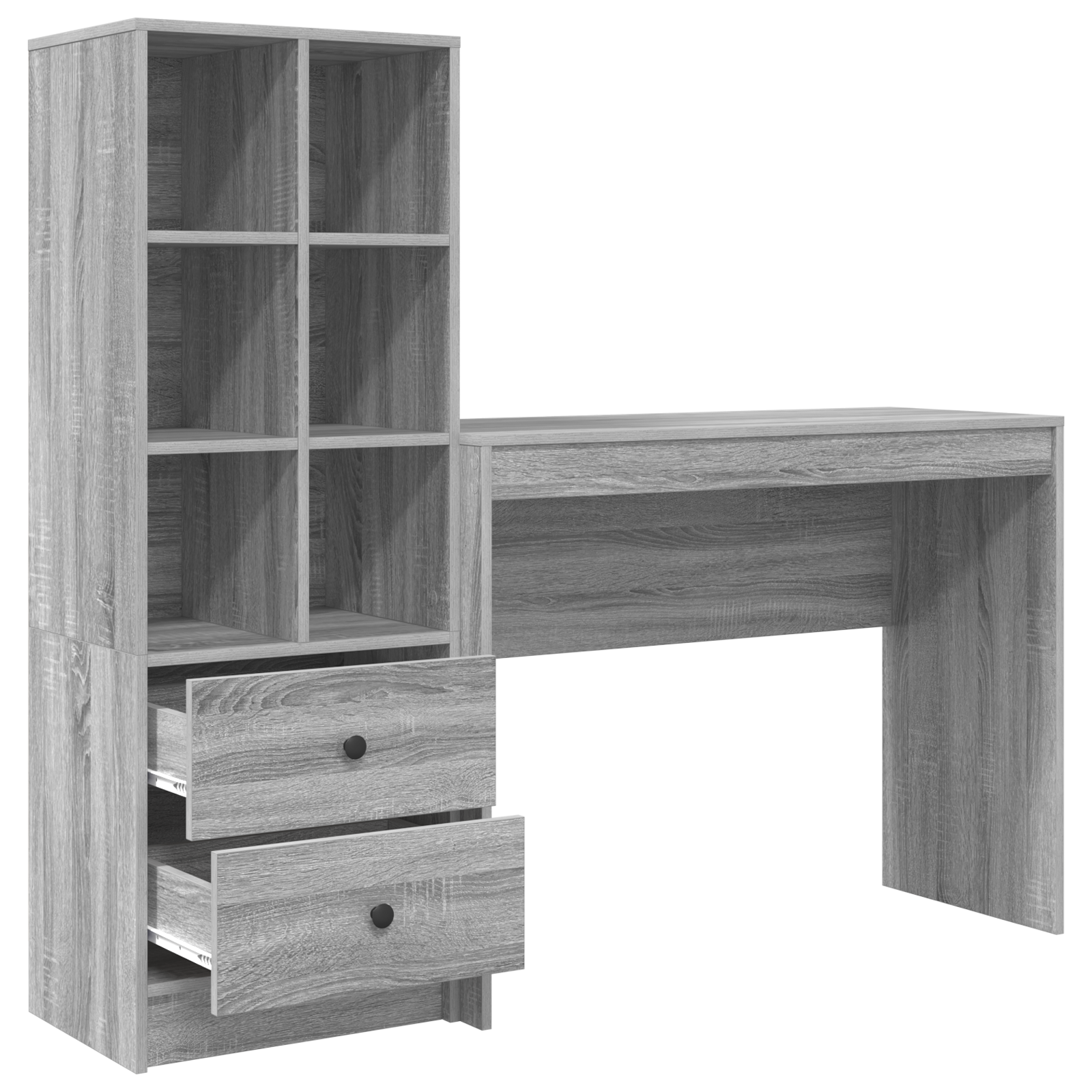 Desk with Storage Grey Sonoma Engineered Wood - Image 6