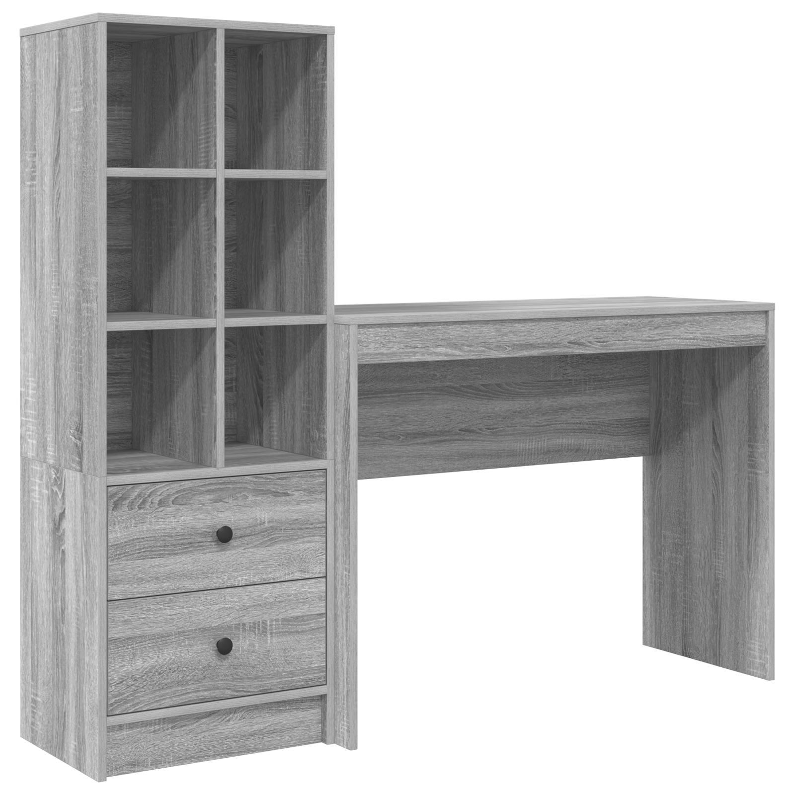 Desk with Storage Grey Sonoma Engineered Wood - Image 2