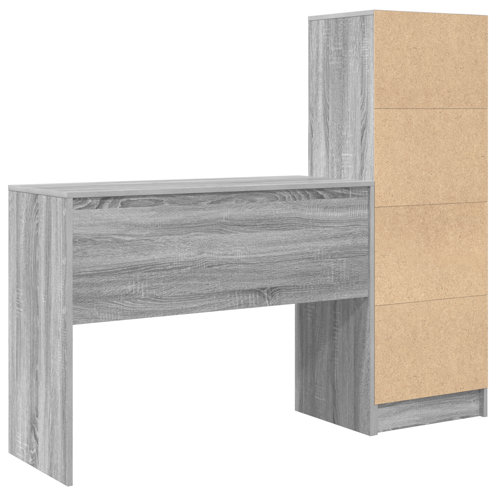 Desk with Storage Grey Sonoma Engineered Wood - Image 8