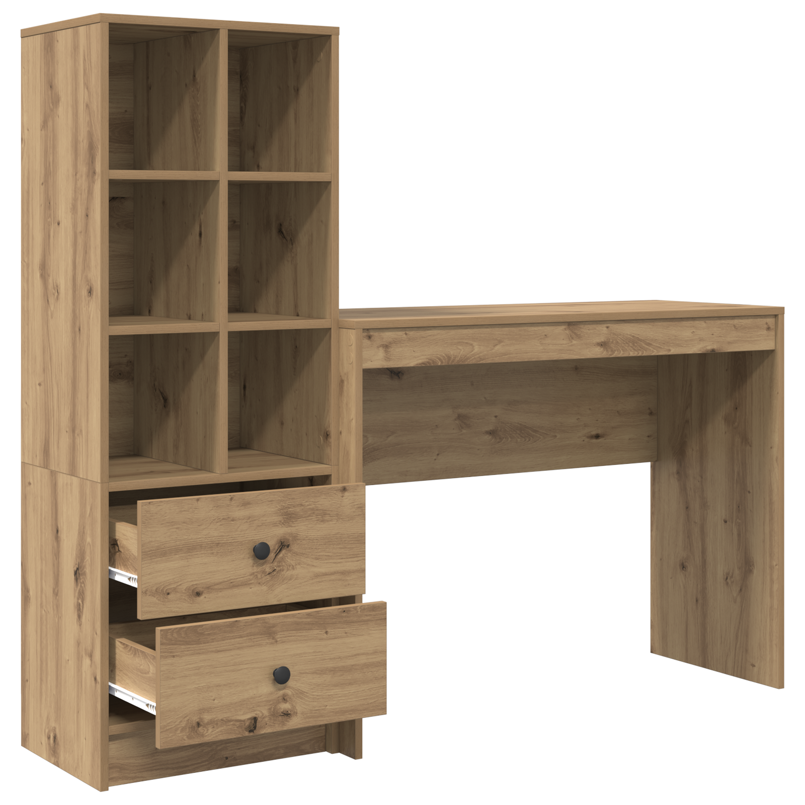 Desk with Storage Artisan Oak Engineered Wood - Image 6