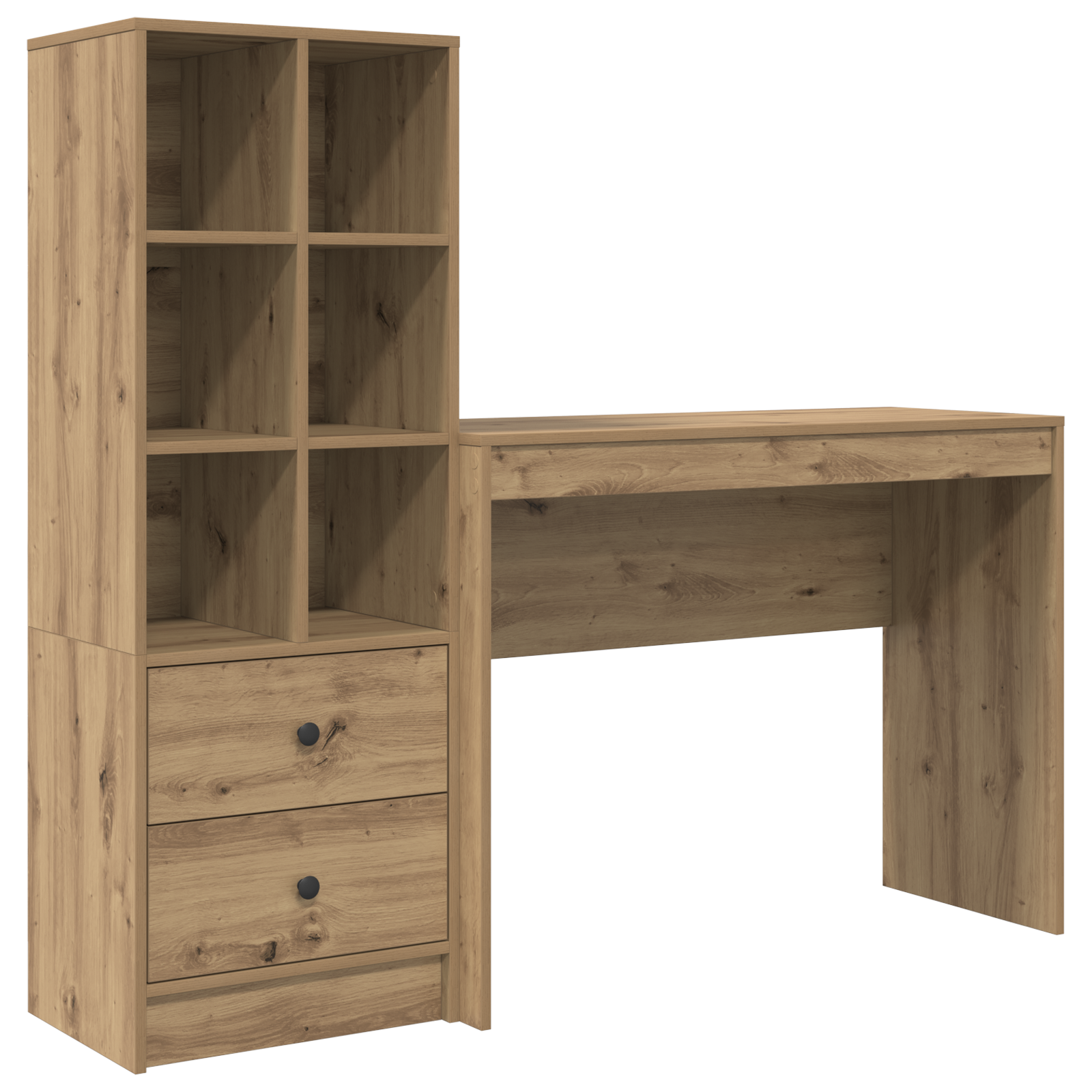 Desk with Storage Artisan Oak Engineered Wood - Image 2
