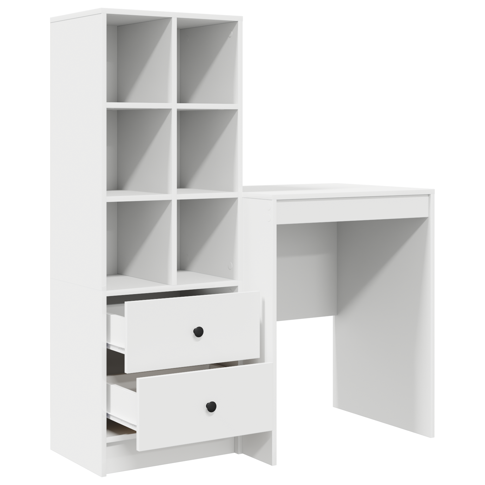 Desk with Storage White Engineered Wood - Image 6