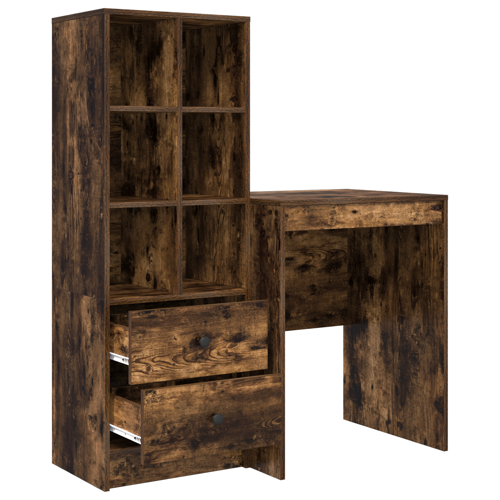 Desk with Storage Smoked Oak Engineered Wood - Image 6