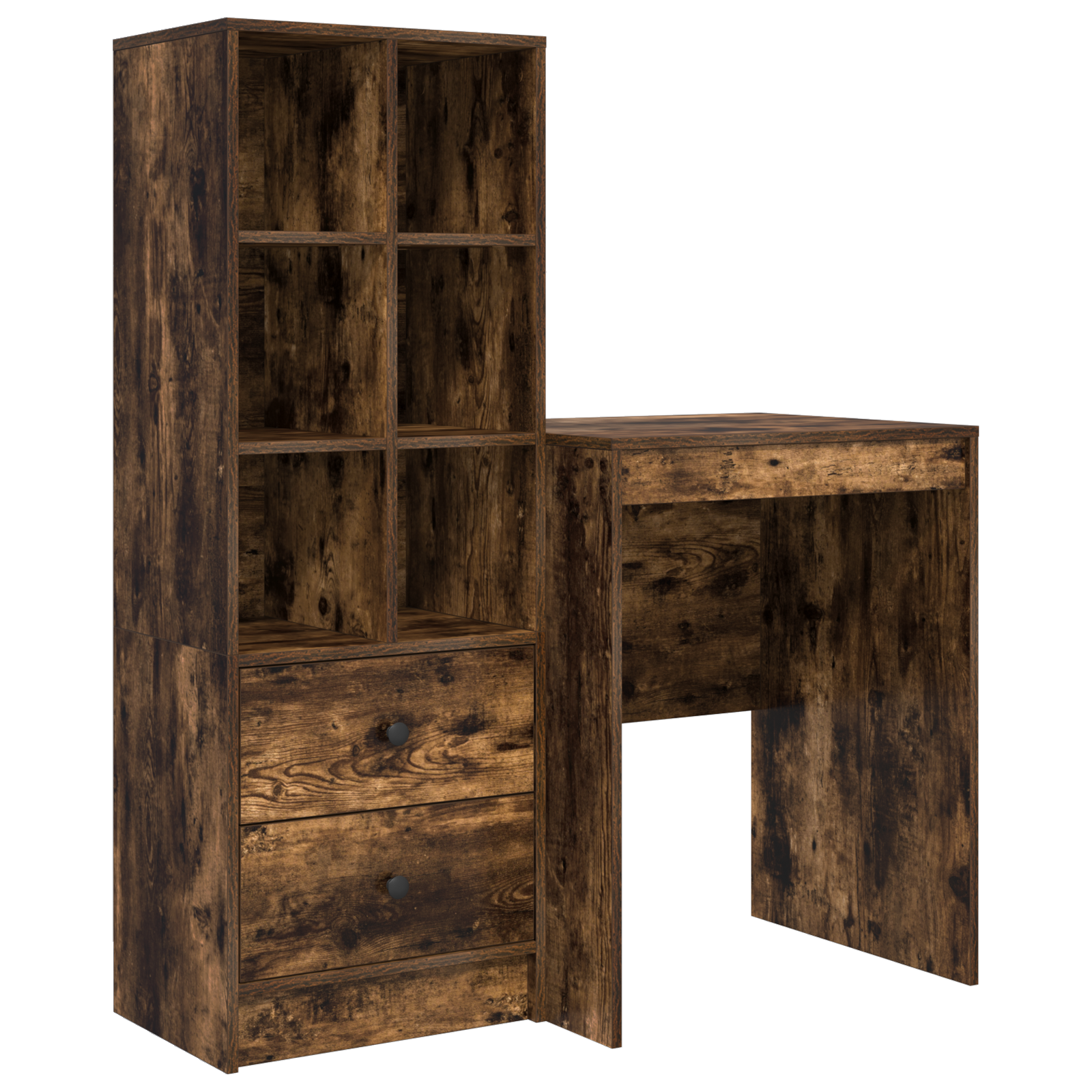 Desk with Storage Smoked Oak Engineered Wood - Image 2