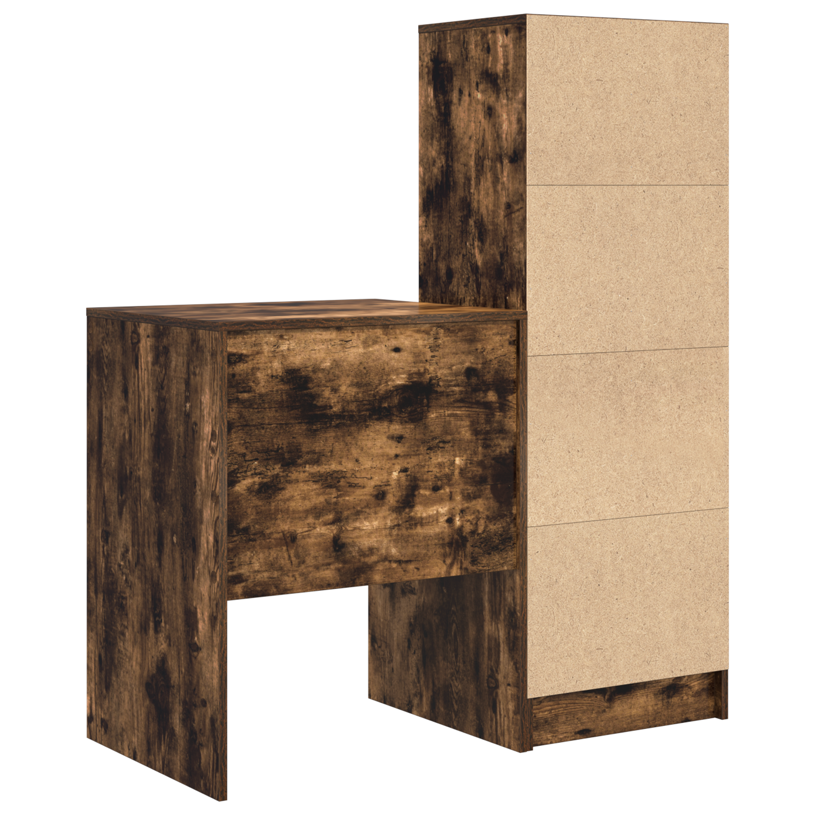 Desk with Storage Smoked Oak Engineered Wood - Image 8