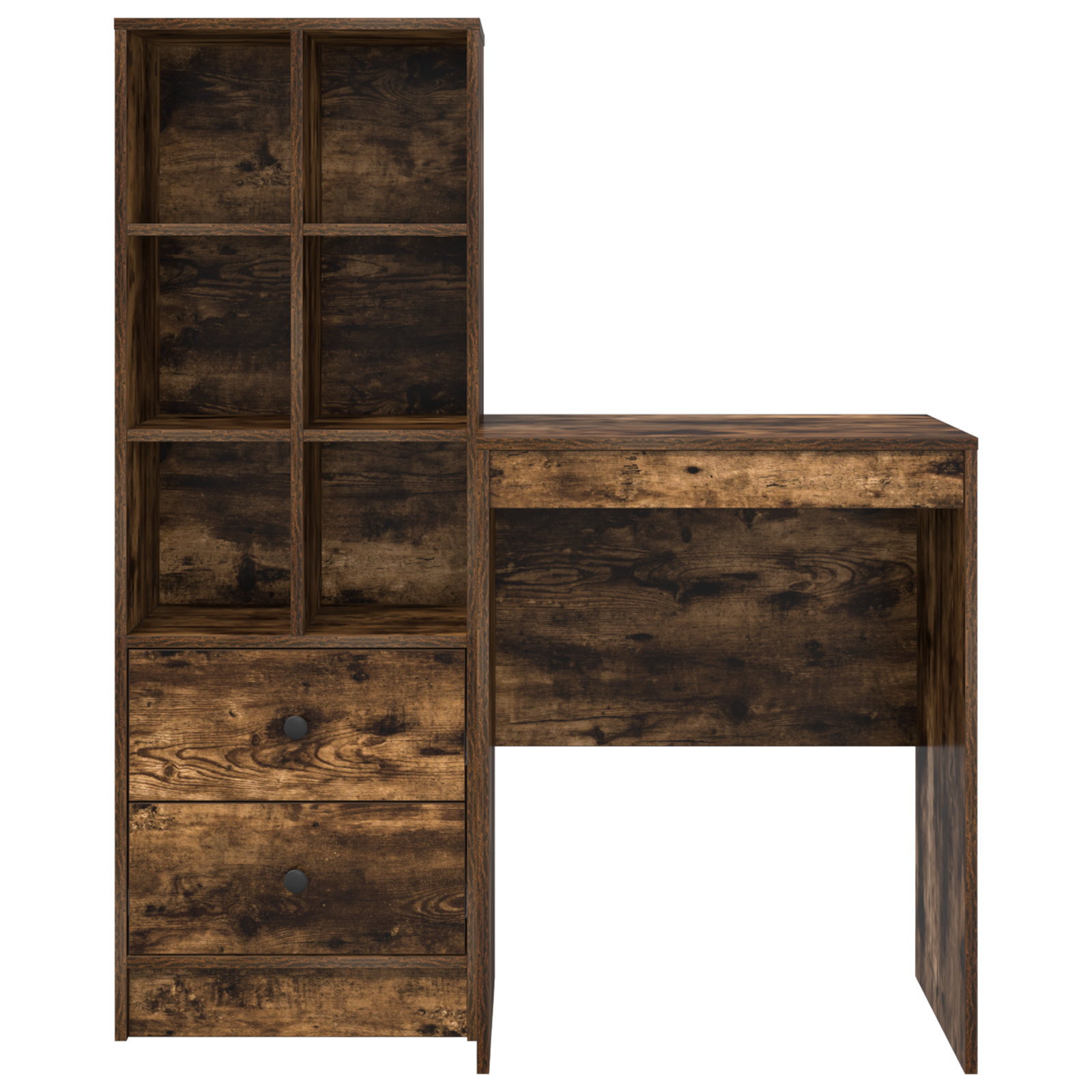 Desk with Storage Smoked Oak Engineered Wood - Image 7