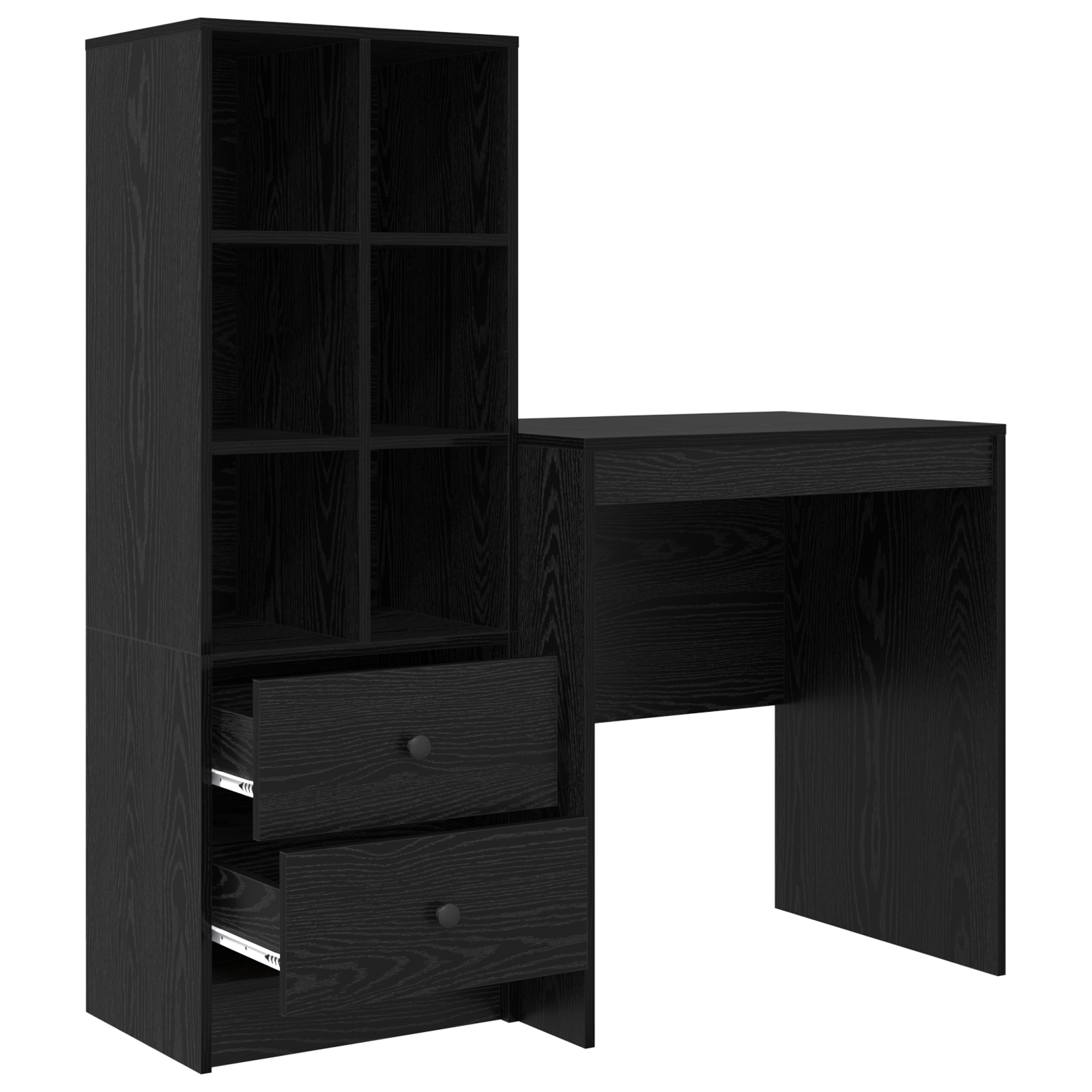 Desk with Storage Black Oak Engineered Wood - Image 6