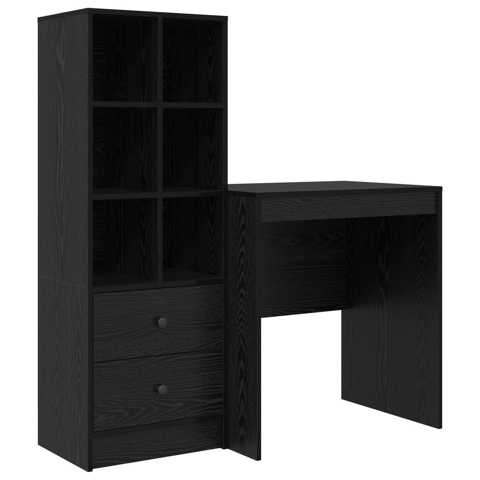 Desk with Storage Black Oak Engineered Wood - Image 2