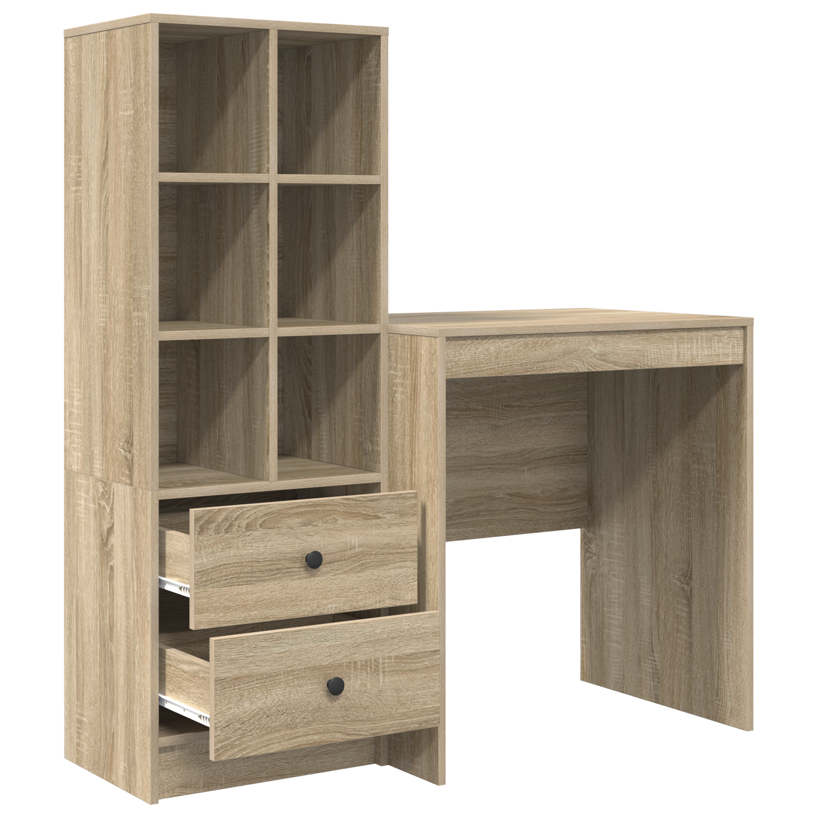 Desk with Storage Sonoma Oak Engineered Wood - Image 6