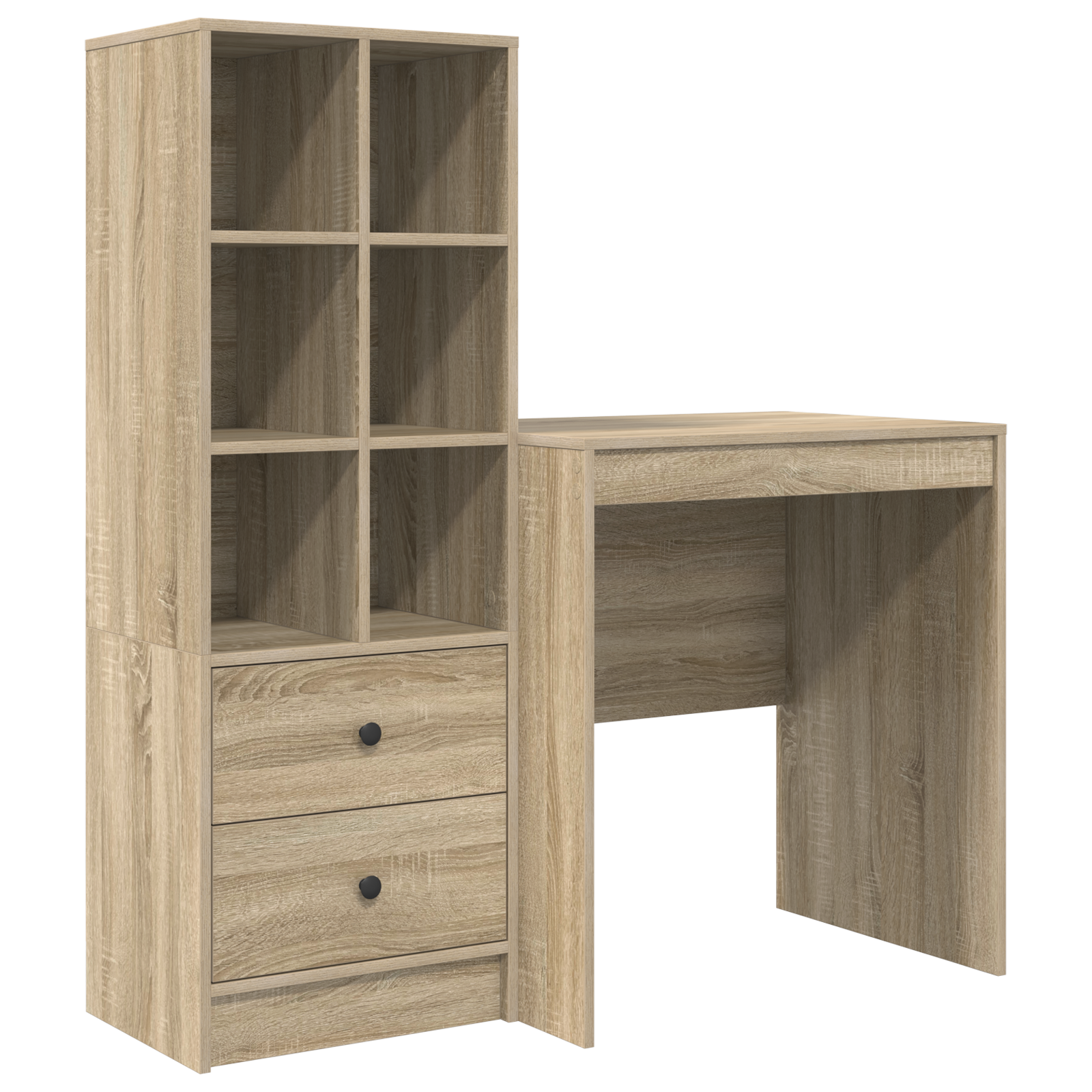 Desk with Storage Sonoma Oak Engineered Wood - Image 2