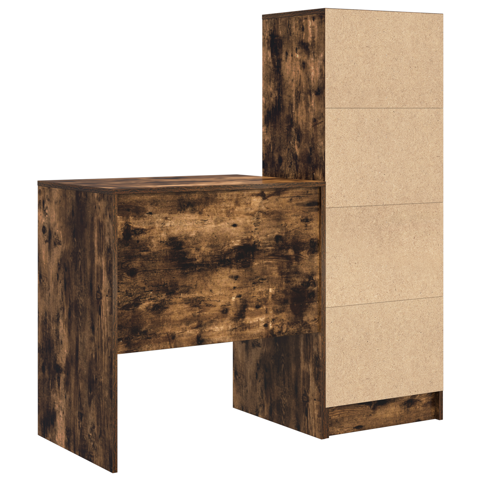 Desk with Storage Smoked Oak Engineered Wood - Image 8