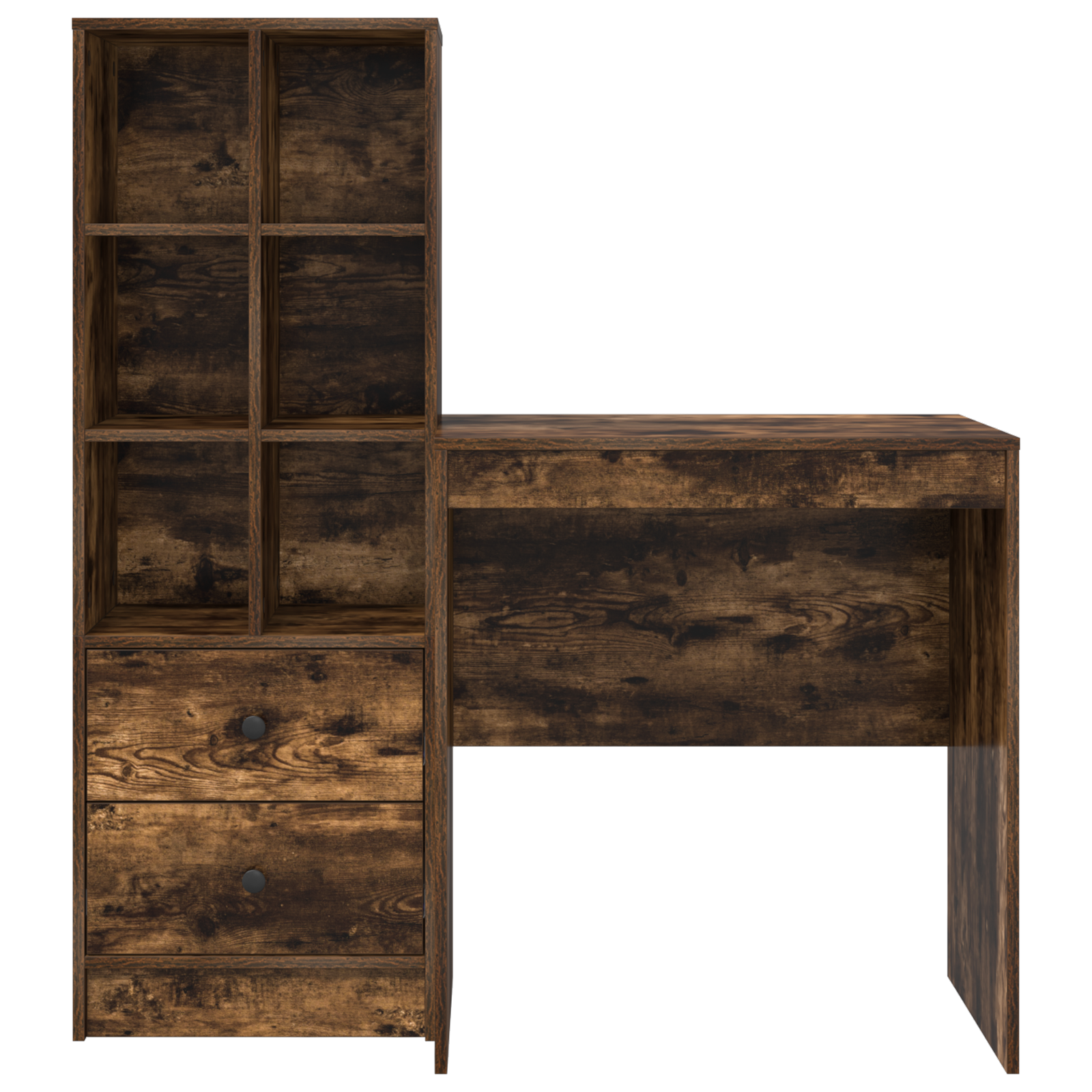 Desk with Storage Smoked Oak Engineered Wood - Image 7