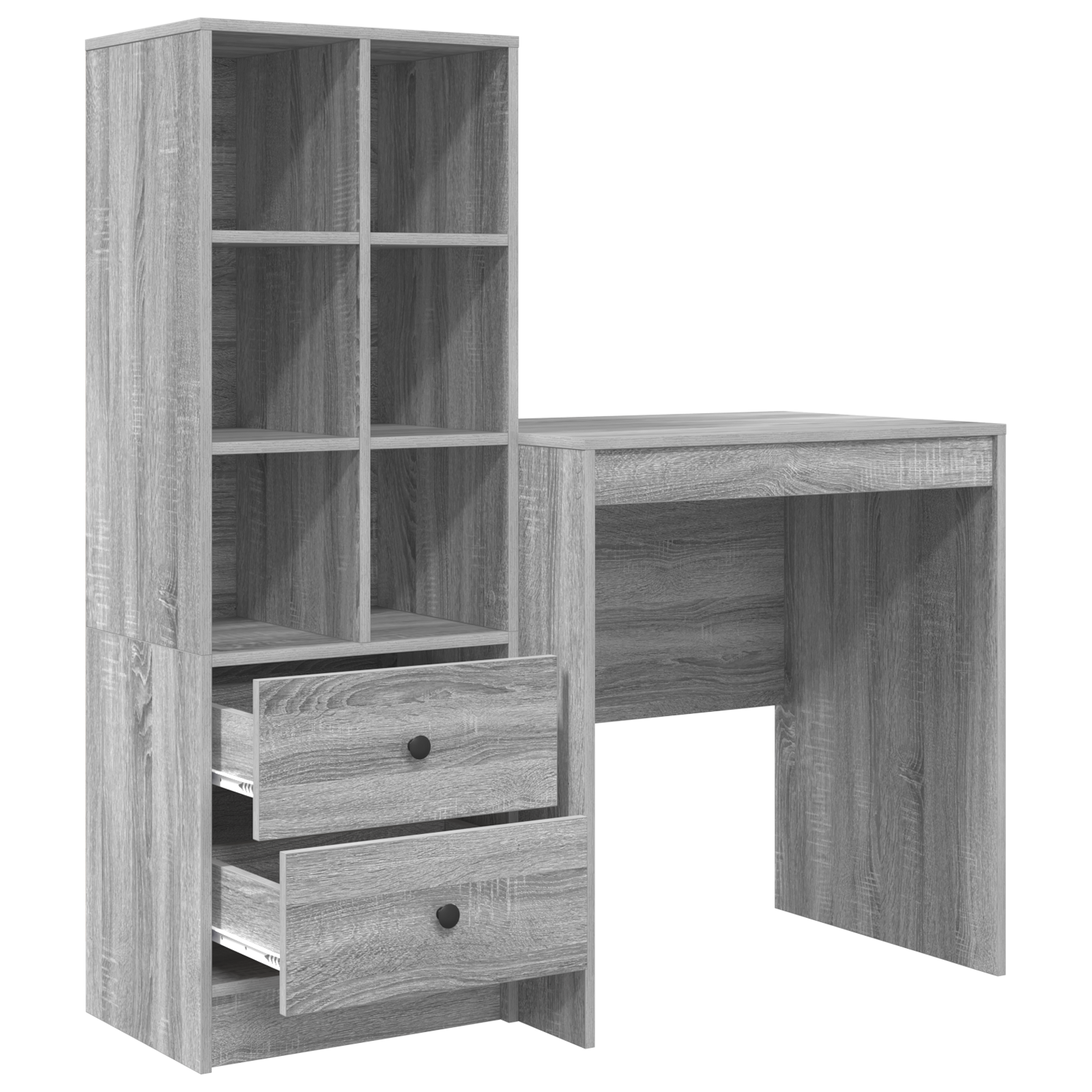 Desk with Storage Grey Sonoma Engineered Wood - Image 6