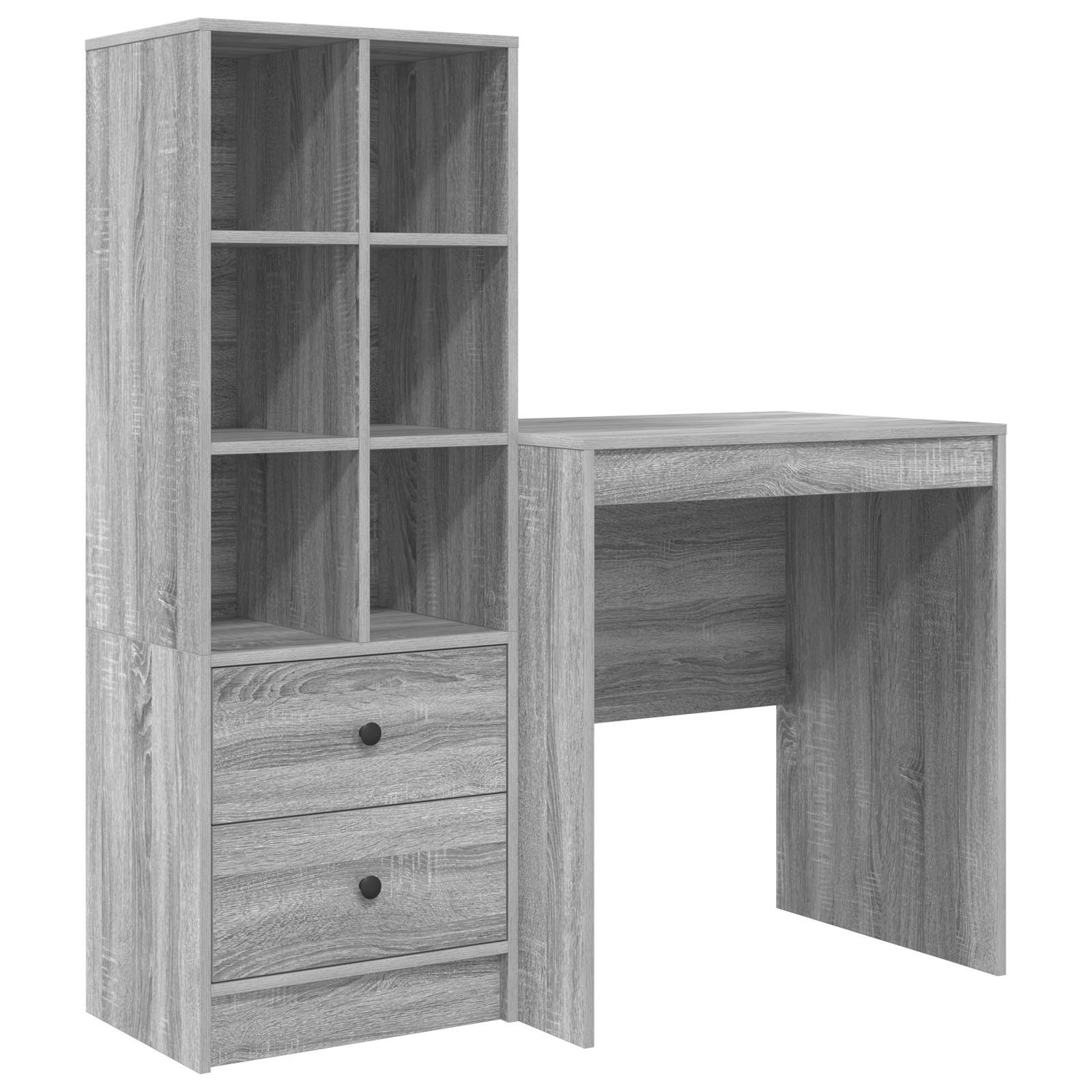 Desk with Storage Grey Sonoma Engineered Wood - Image 2