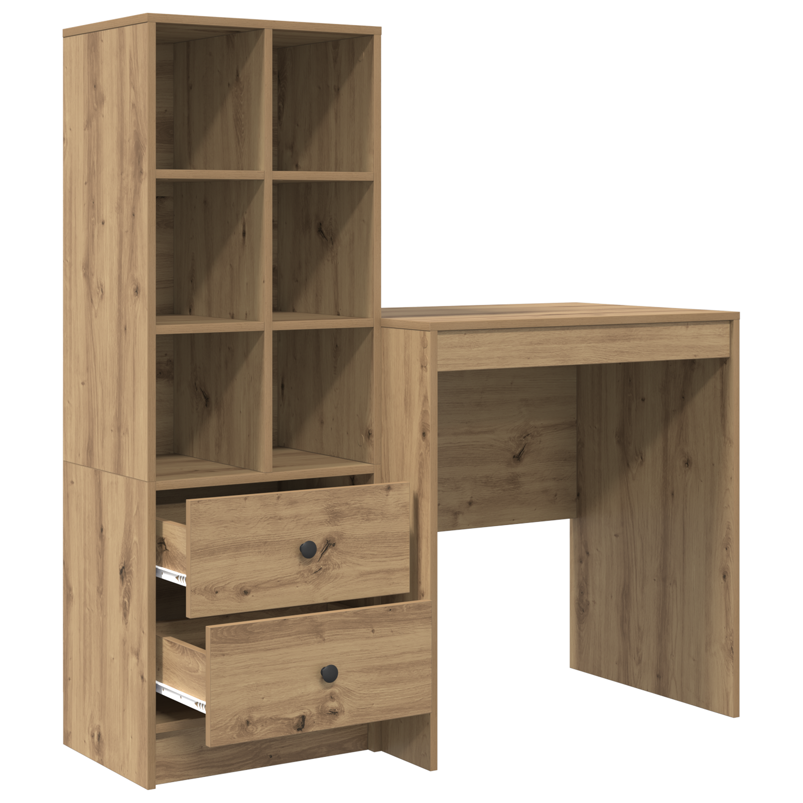 Desk with Storage Artisan Oak Engineered Wood - Image 6