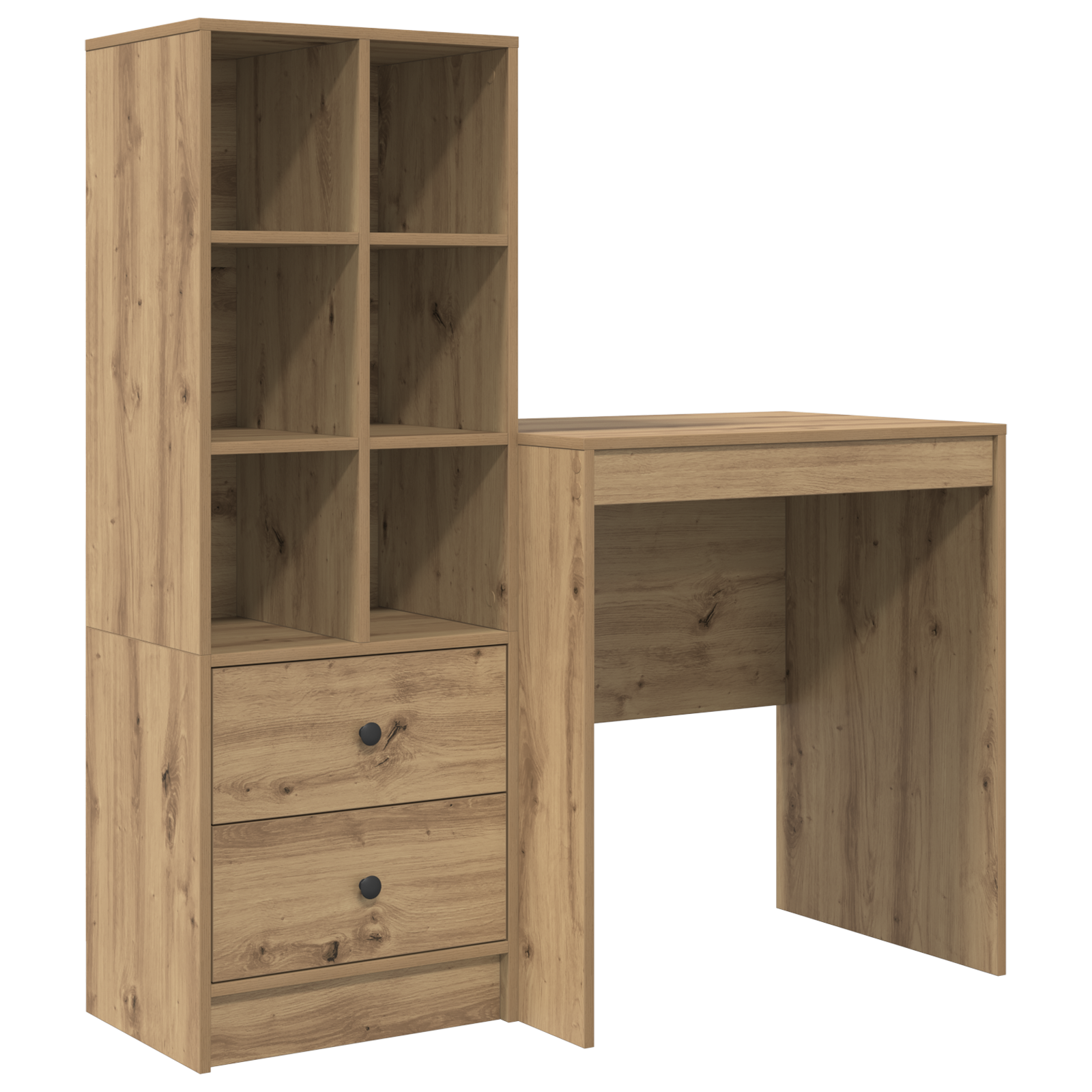Desk with Storage Artisan Oak Engineered Wood - Image 2