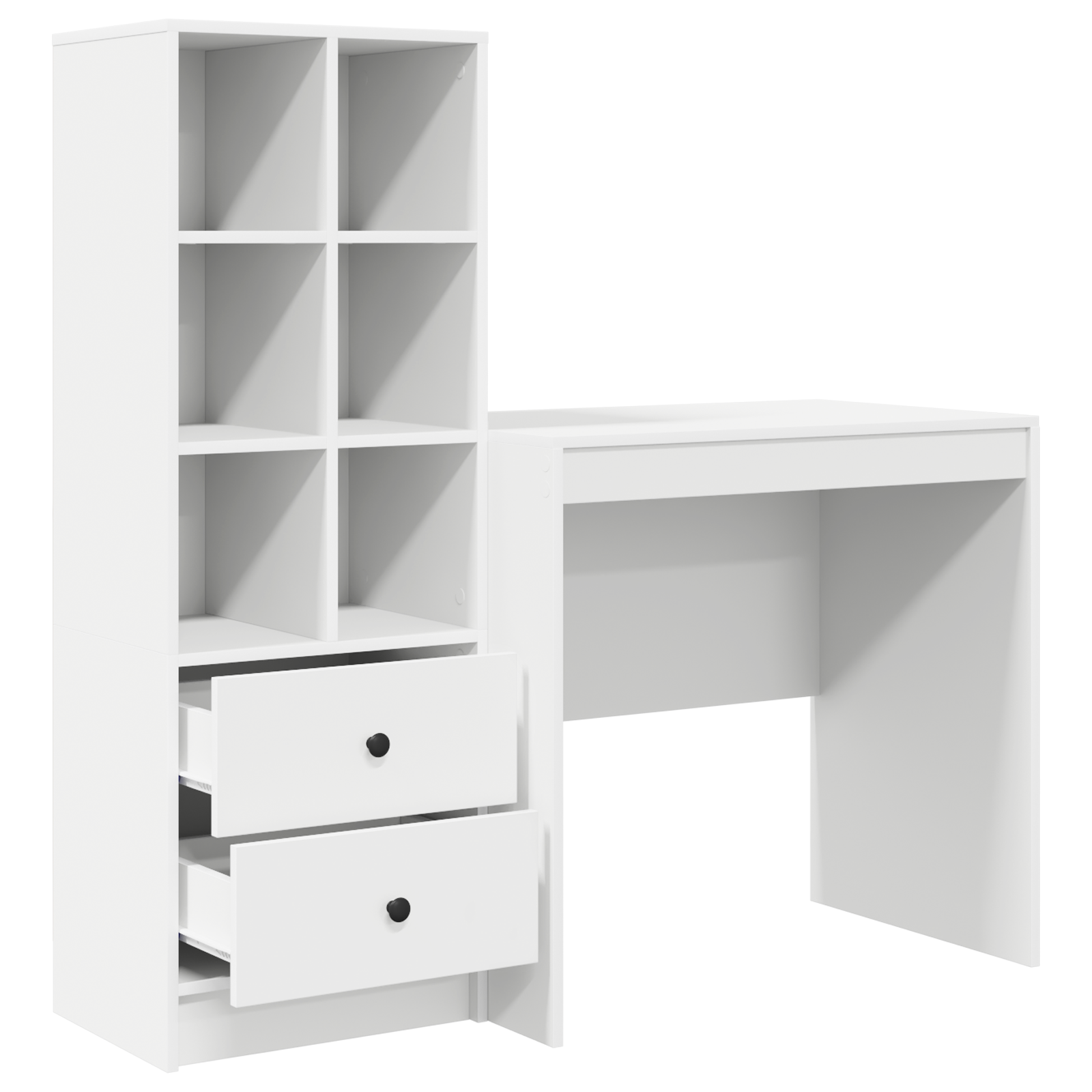 Desk with Storage White Engineered Wood - Image 6