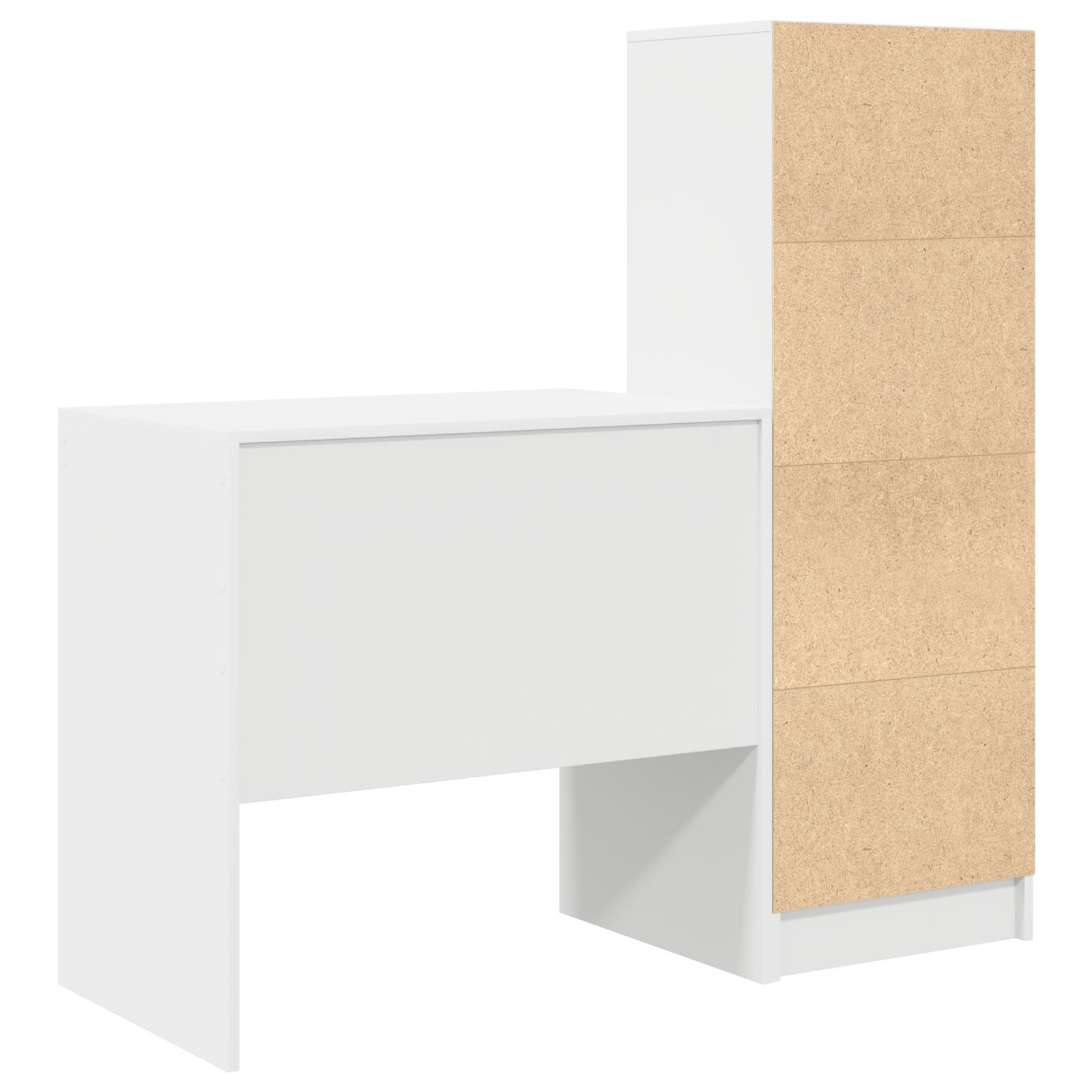 Desk with Storage White Engineered Wood - Image 8