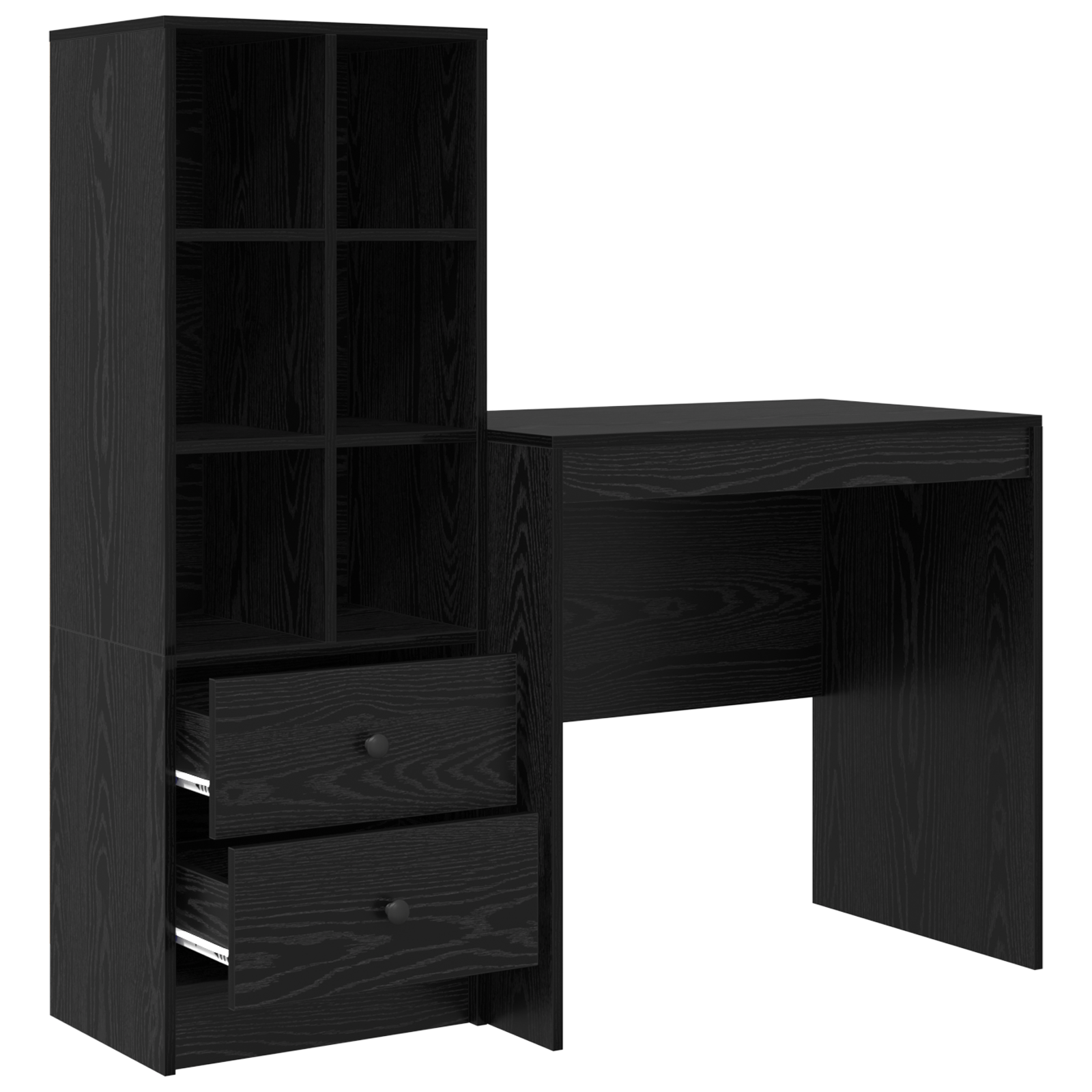 Desk with Storage Black Oak Engineered Wood - Image 6