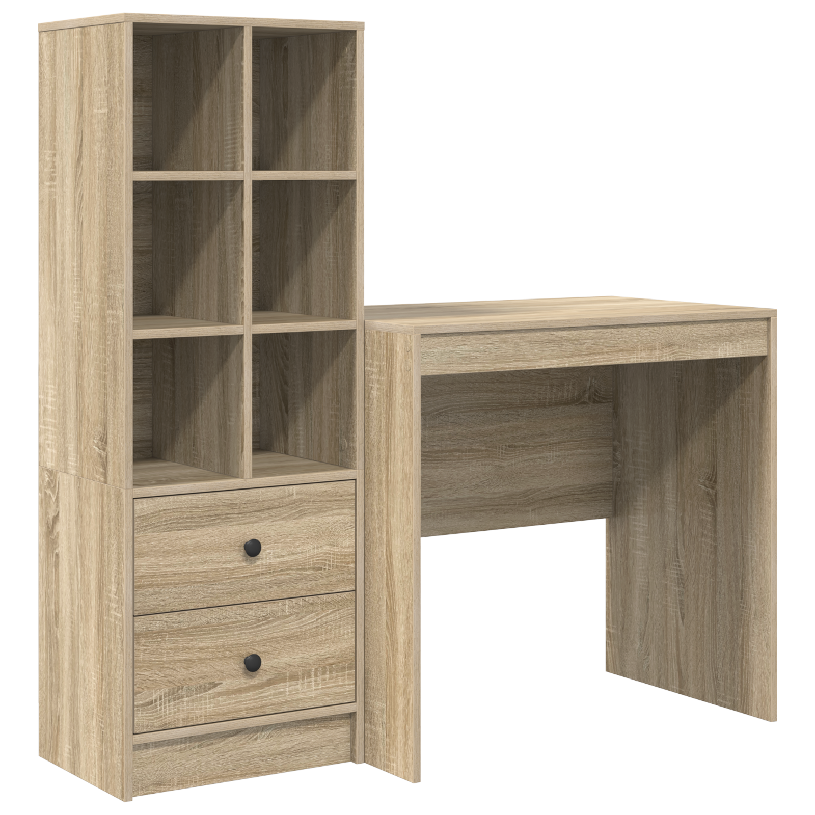 Desk with Storage Sonoma Oak Engineered Wood - Image 2