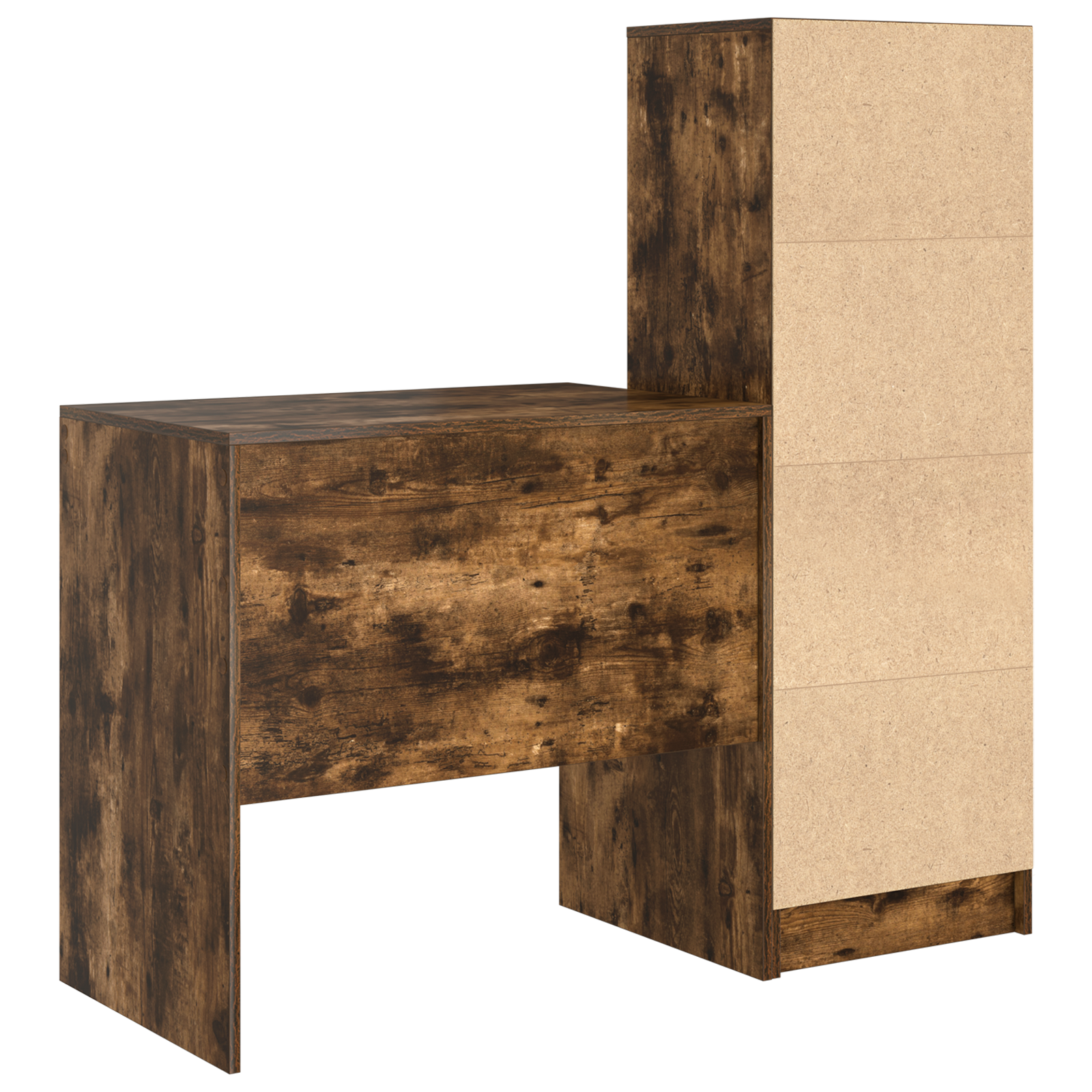 Desk with Storage Smoked Oak Engineered Wood - Image 8