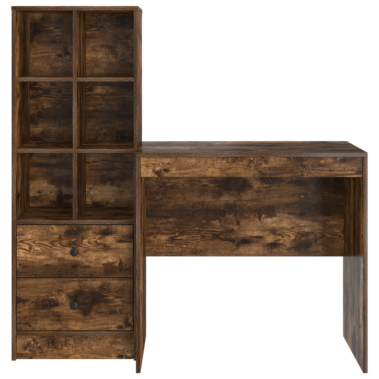Desk with Storage Smoked Oak Engineered Wood - Image 7