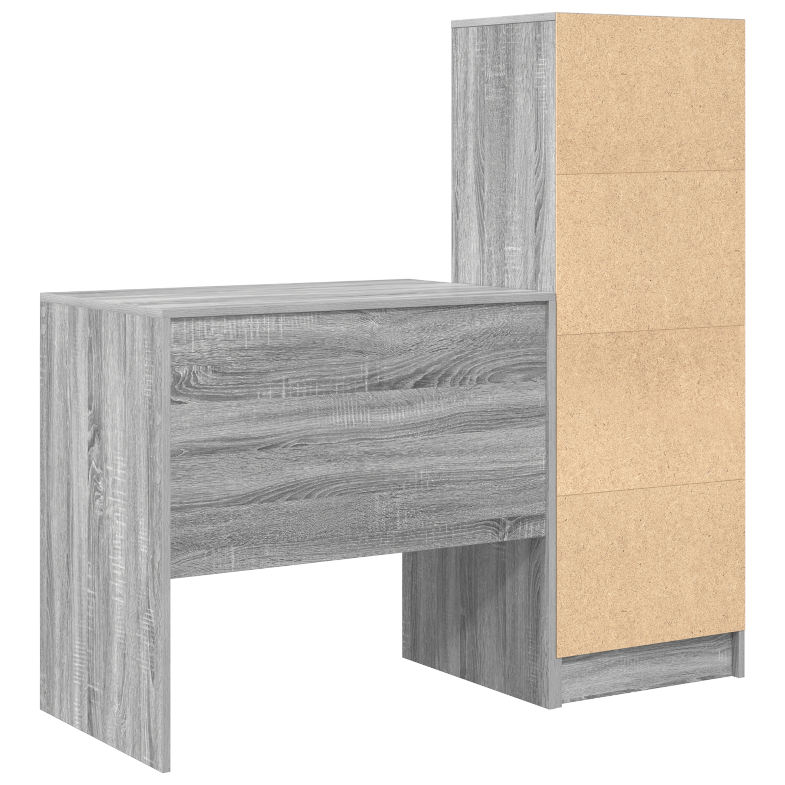 Desk with Storage Grey Sonoma Engineered Wood - Image 8
