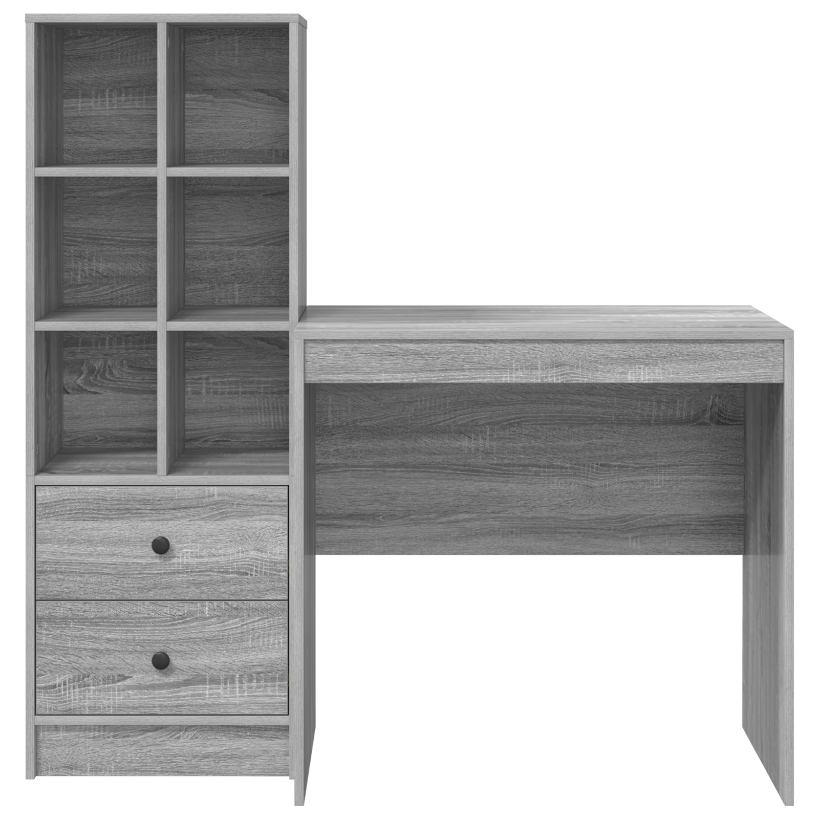 Desk with Storage Grey Sonoma Engineered Wood - Image 7