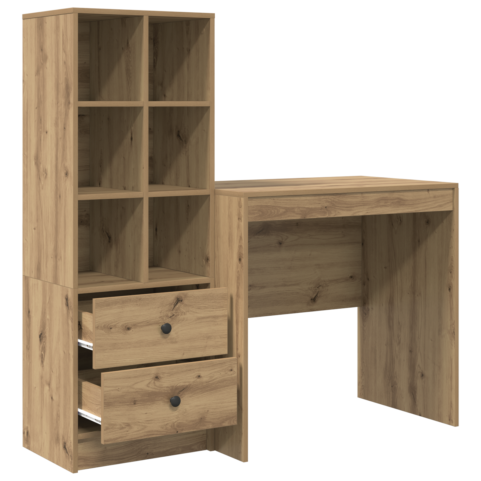 Desk with Storage Artisan Oak Engineered Wood - Image 6