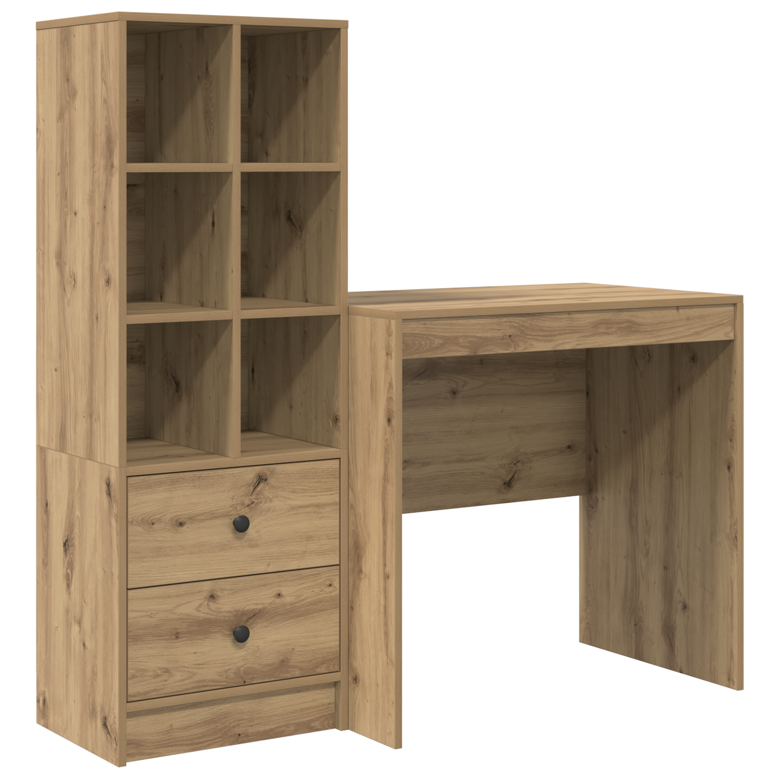 Desk with Storage Artisan Oak Engineered Wood - Image 2