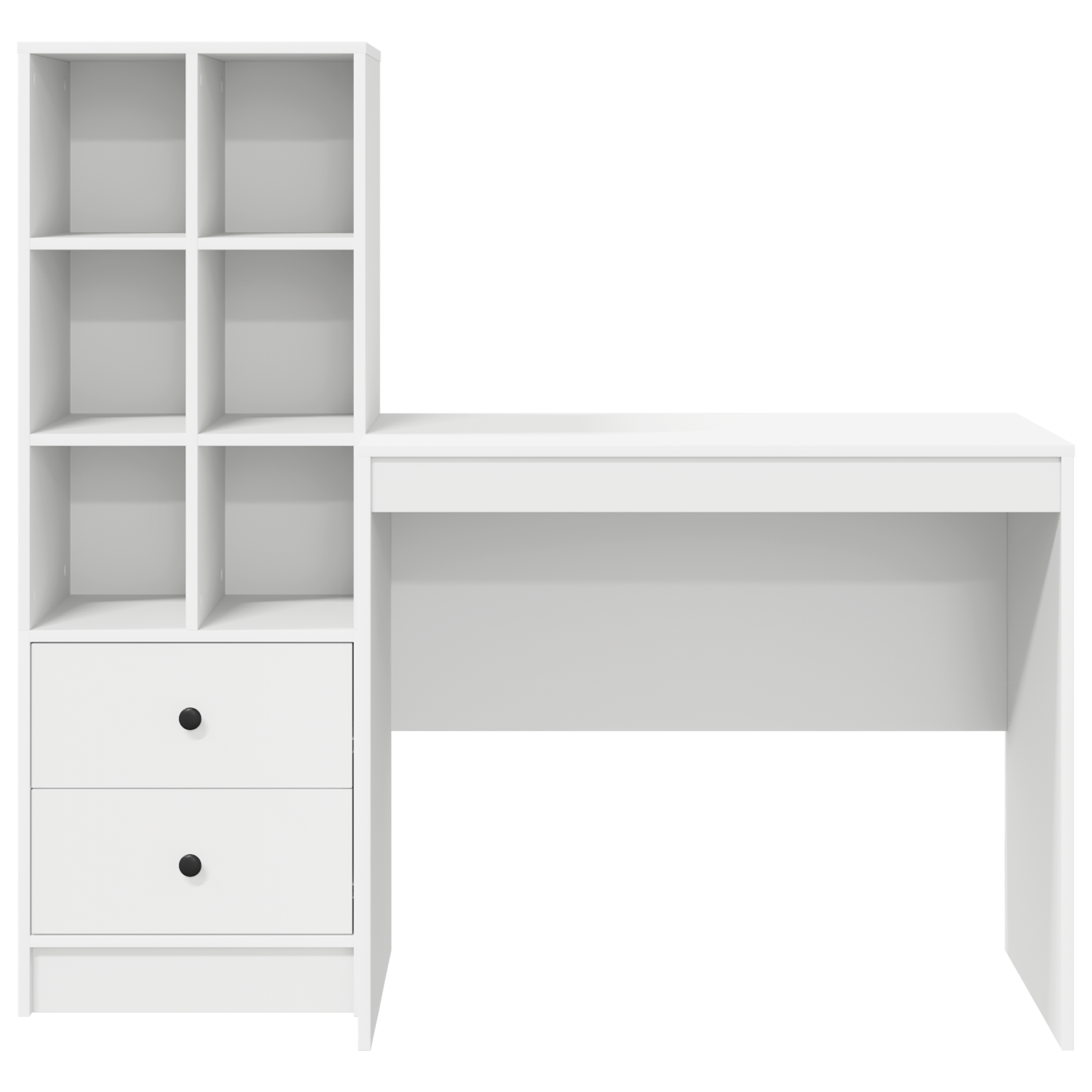 Desk with Storage White Engineered Wood - Image 7