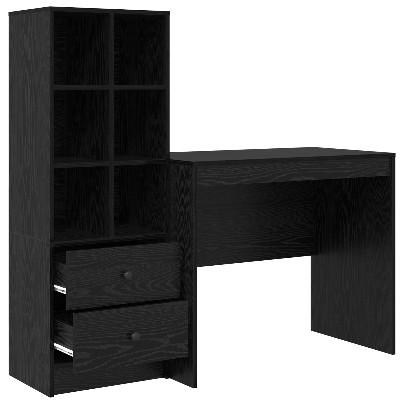 Desk with Storage Black Oak Engineered Wood - Image 6