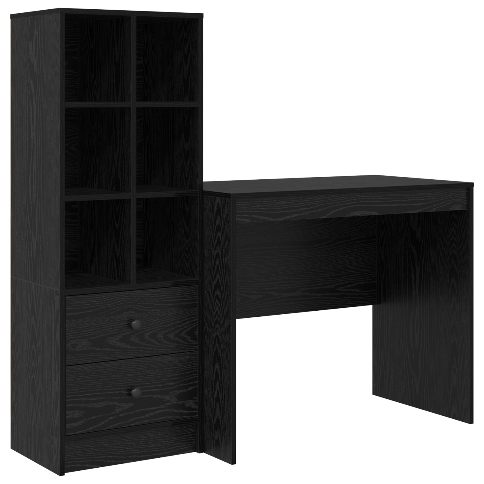 Desk with Storage Black Oak Engineered Wood - Image 2