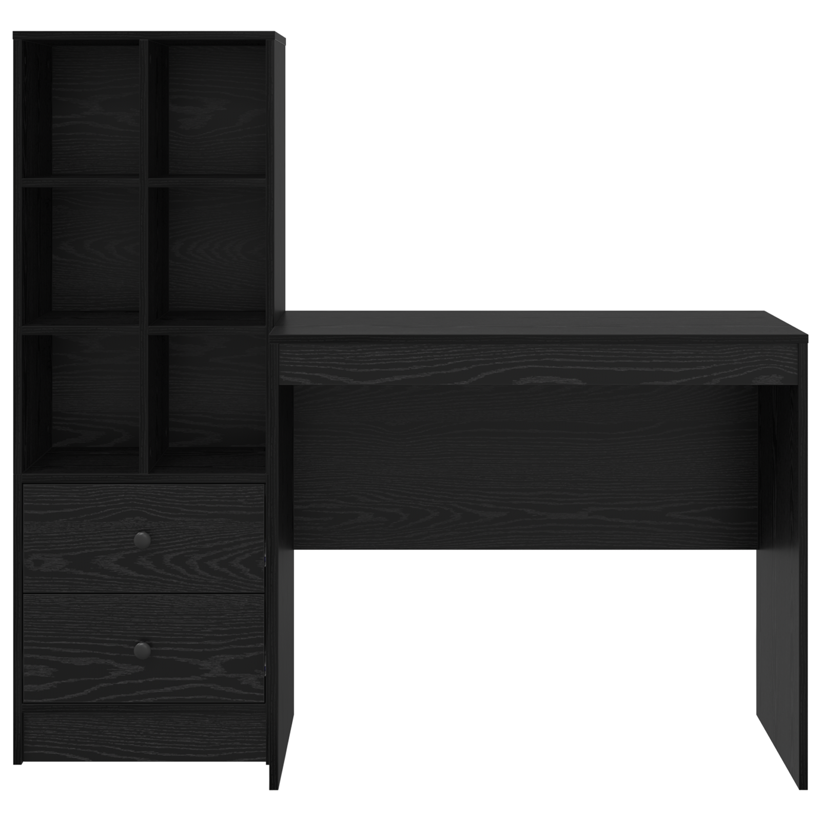 Desk with Storage Black Oak Engineered Wood - Image 7