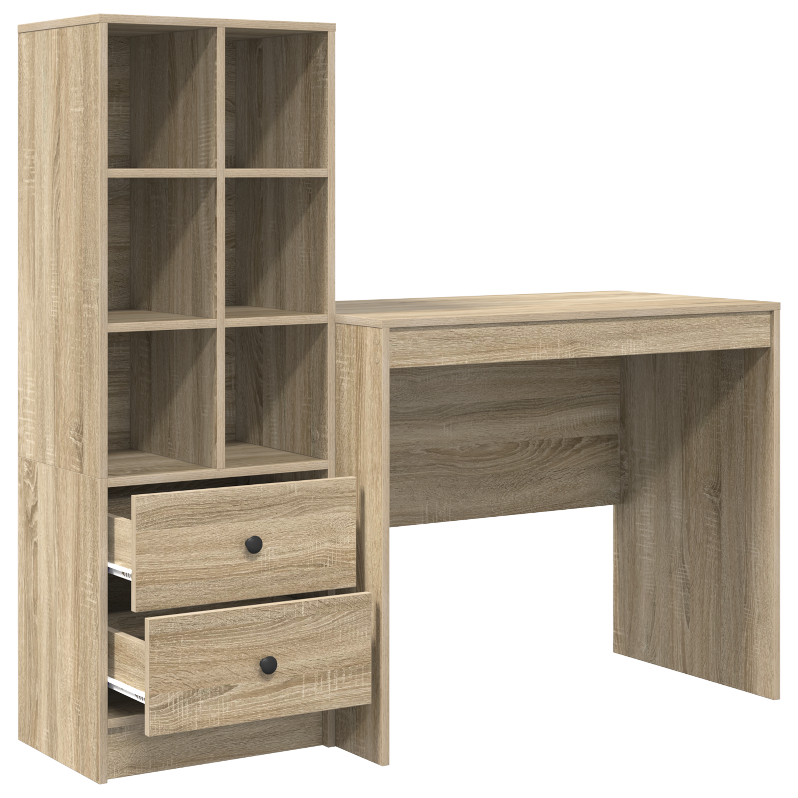 Desk with Storage Sonoma Oak Engineered Wood - Image 6