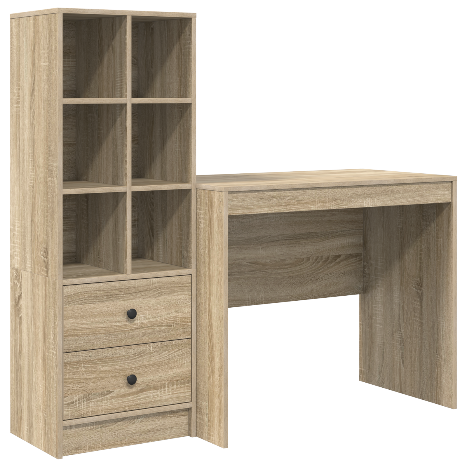 Desk with Storage Sonoma Oak Engineered Wood - Image 2
