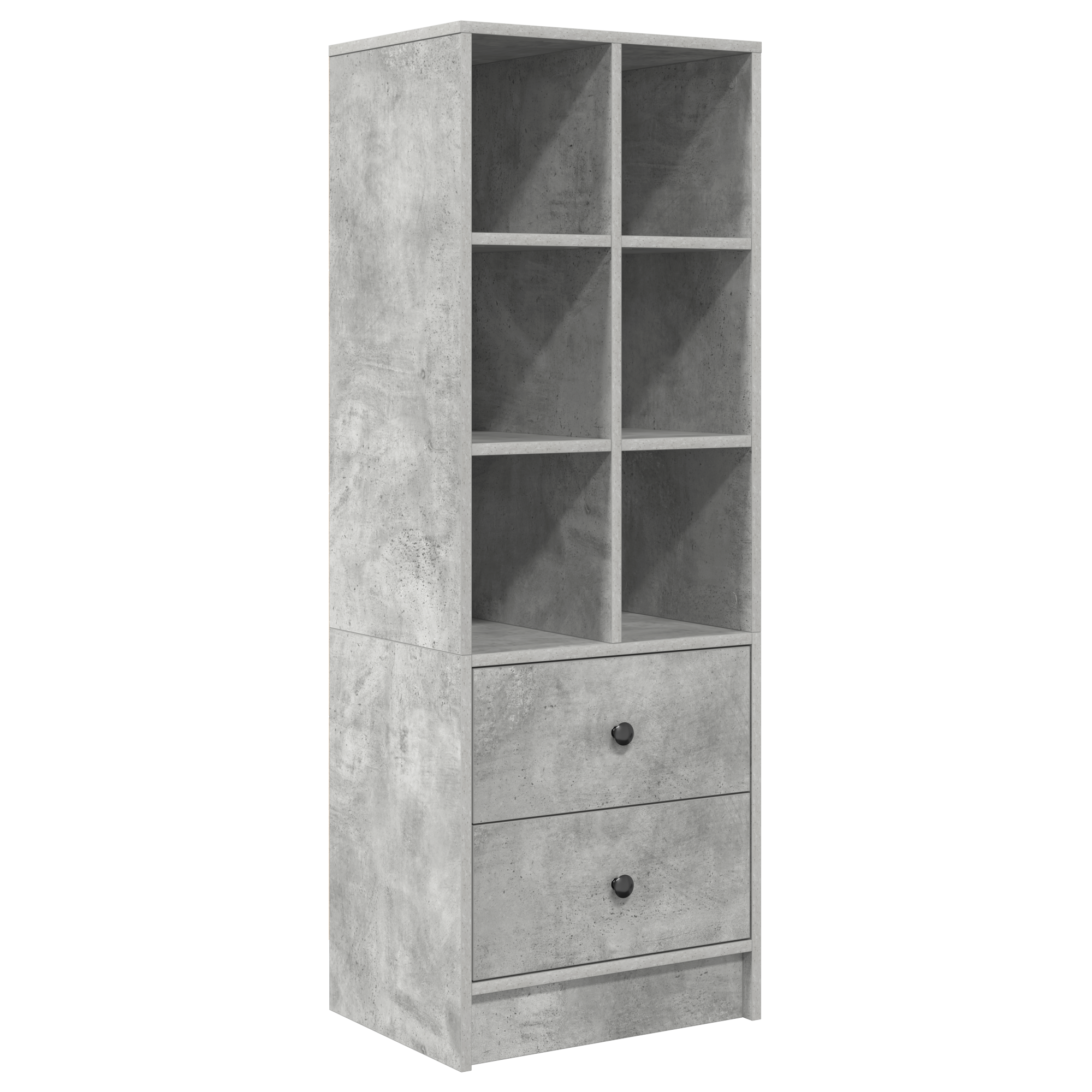 Desk with Storage Concrete Grey Engineered Wood - Image 5