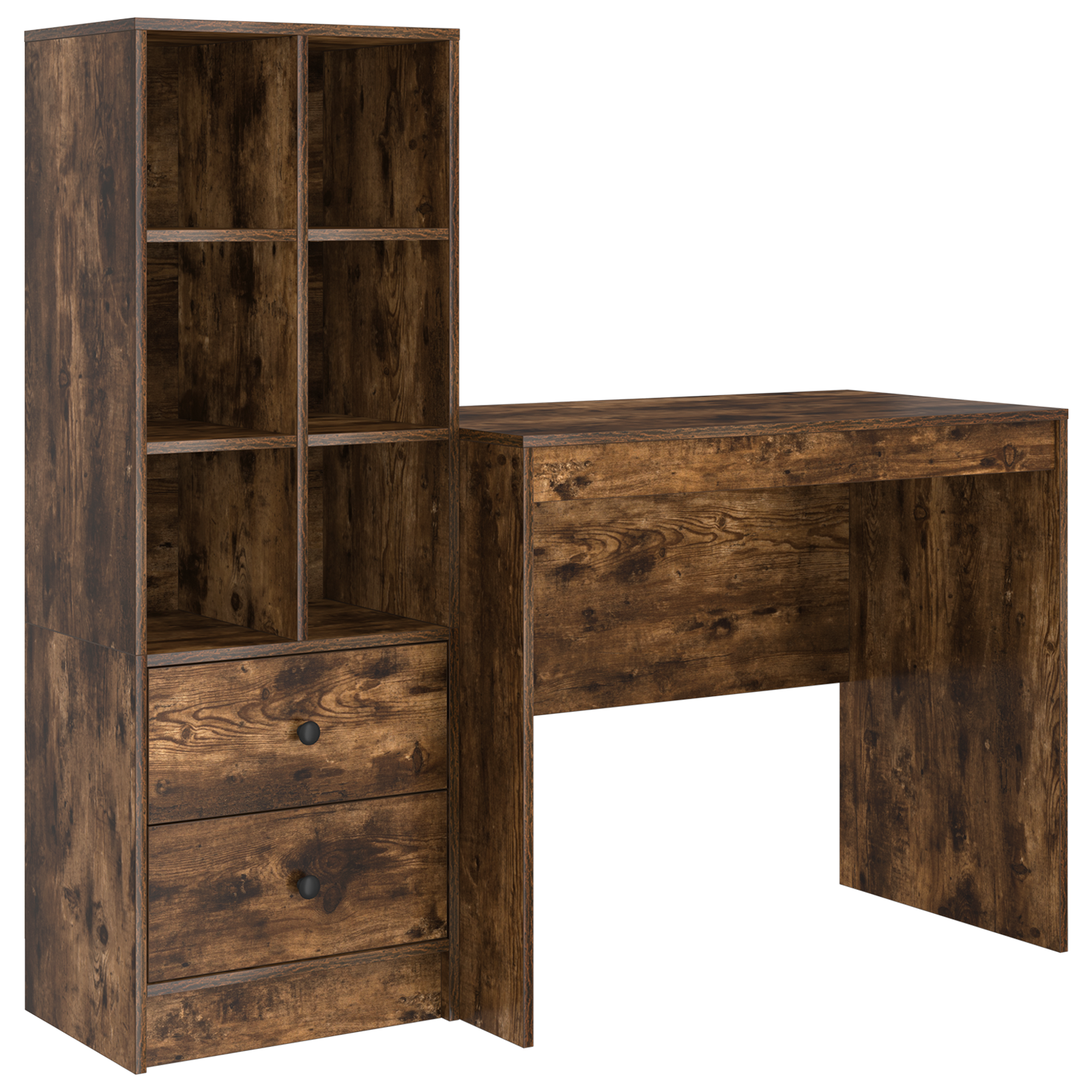 Desk with Storage Smoked Oak Engineered Wood - Image 2