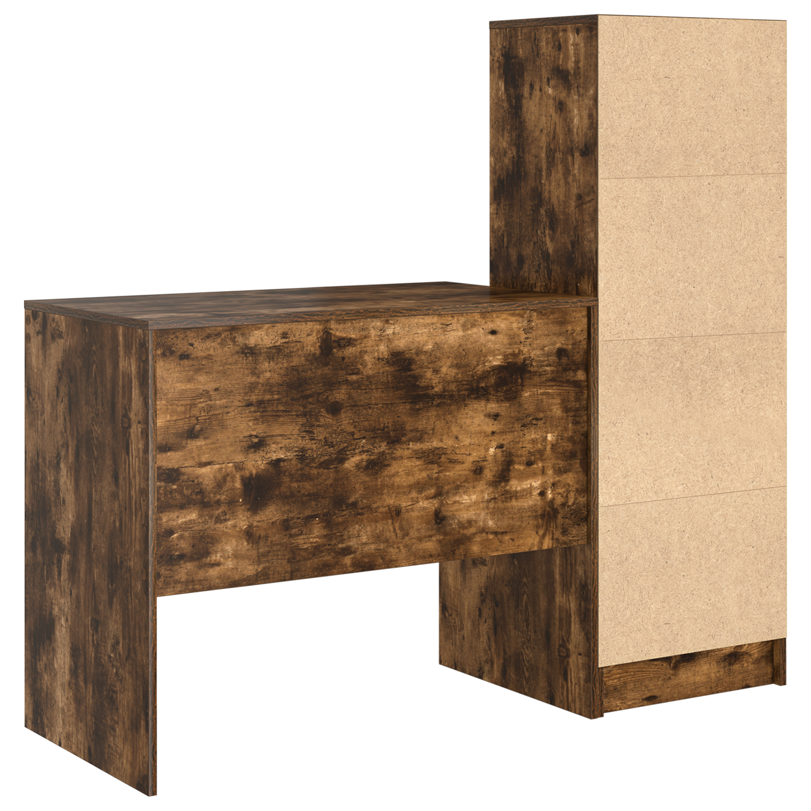 Desk with Storage Smoked Oak Engineered Wood - Image 8