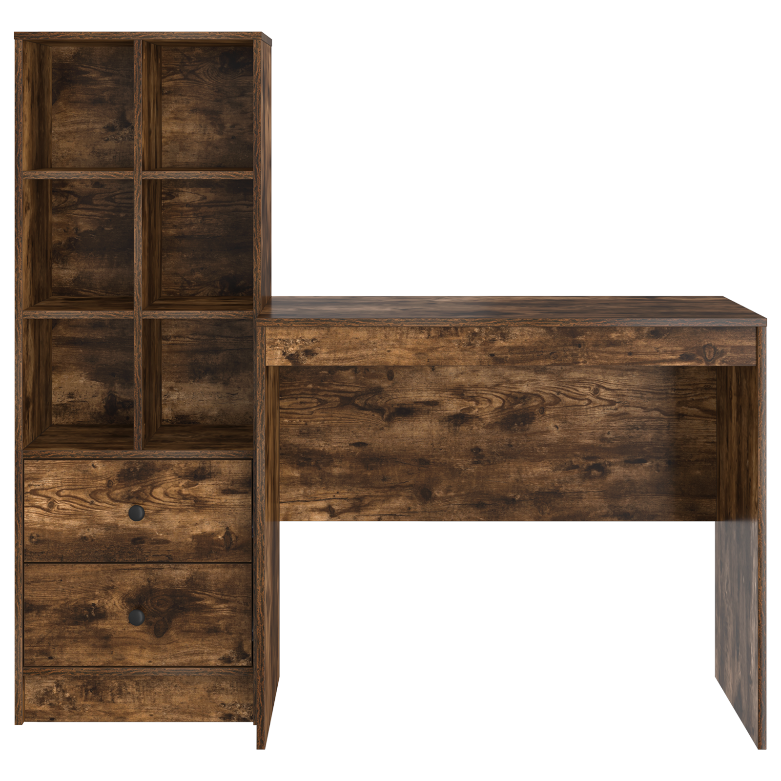 Desk with Storage Smoked Oak Engineered Wood - Image 7