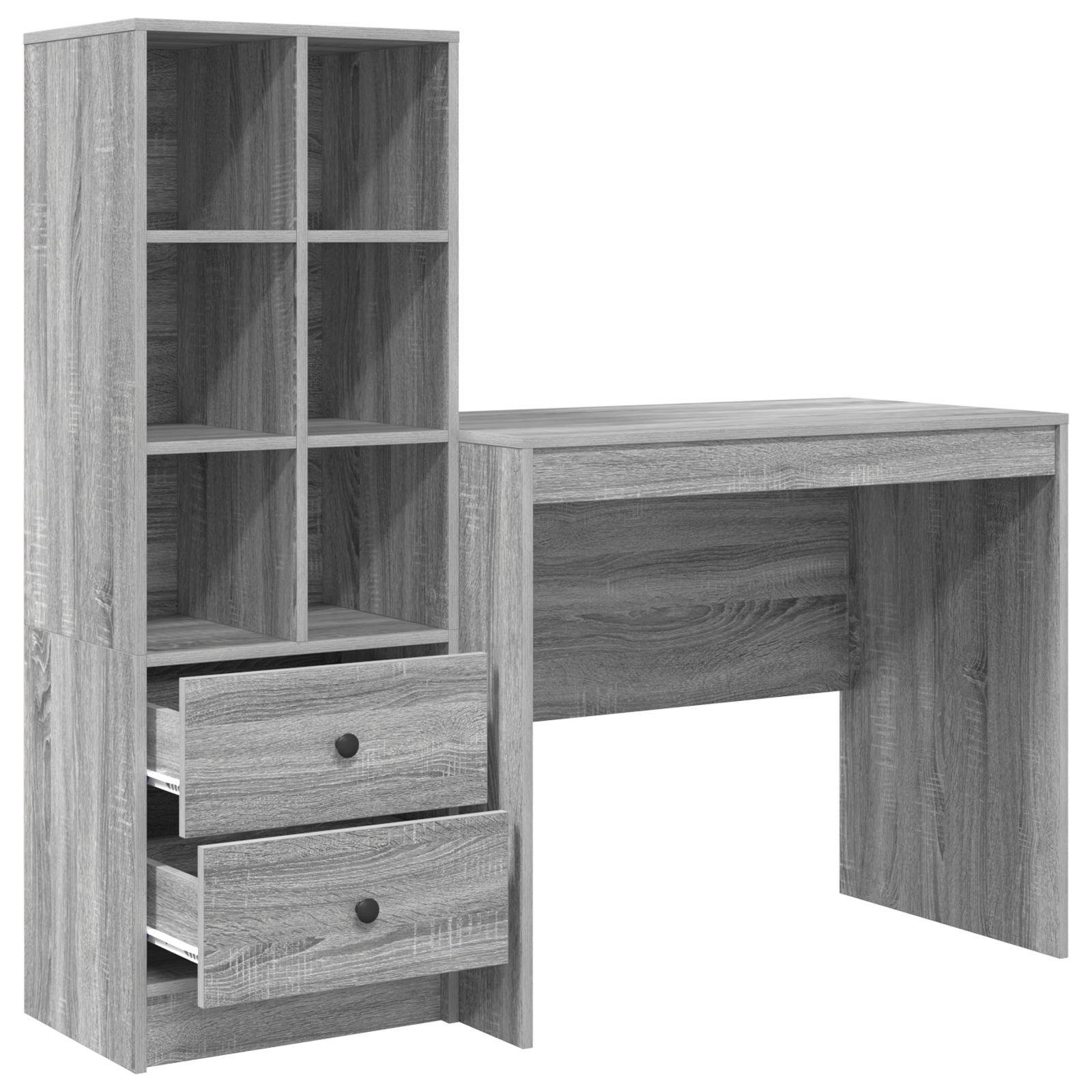 Desk with Storage Grey Sonoma Engineered Wood - Image 6