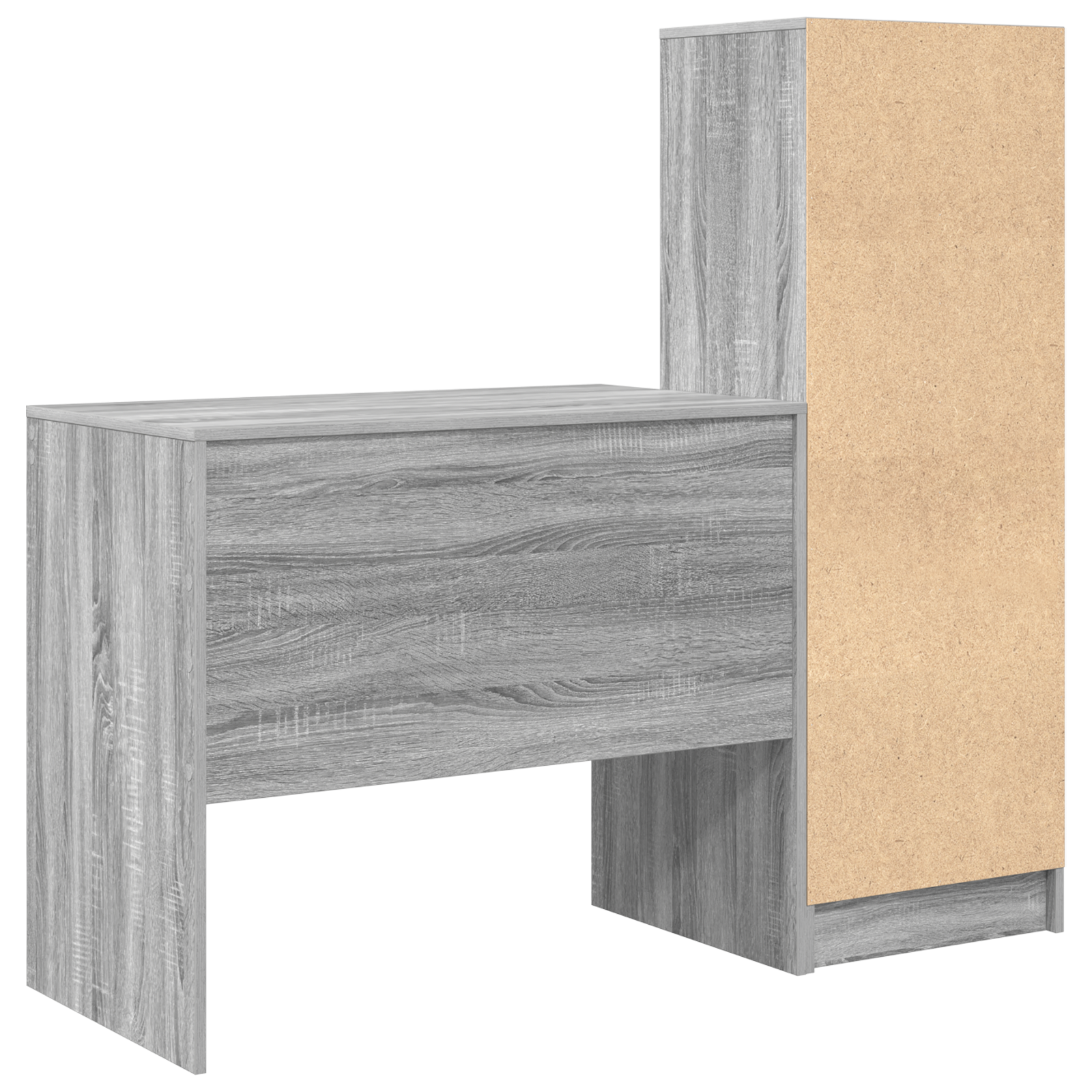 Desk with Storage Grey Sonoma Engineered Wood - Image 8