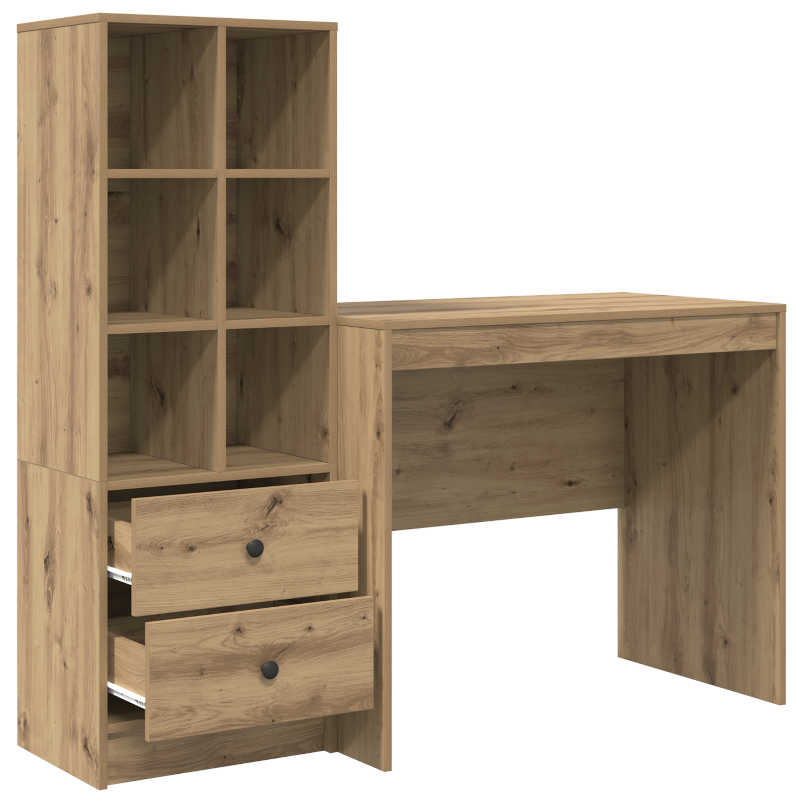 Desk with Storage Artisan Oak Engineered Wood - Image 6