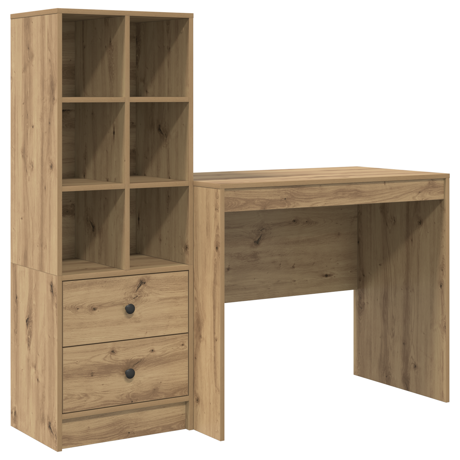 Desk with Storage Artisan Oak Engineered Wood - Image 2