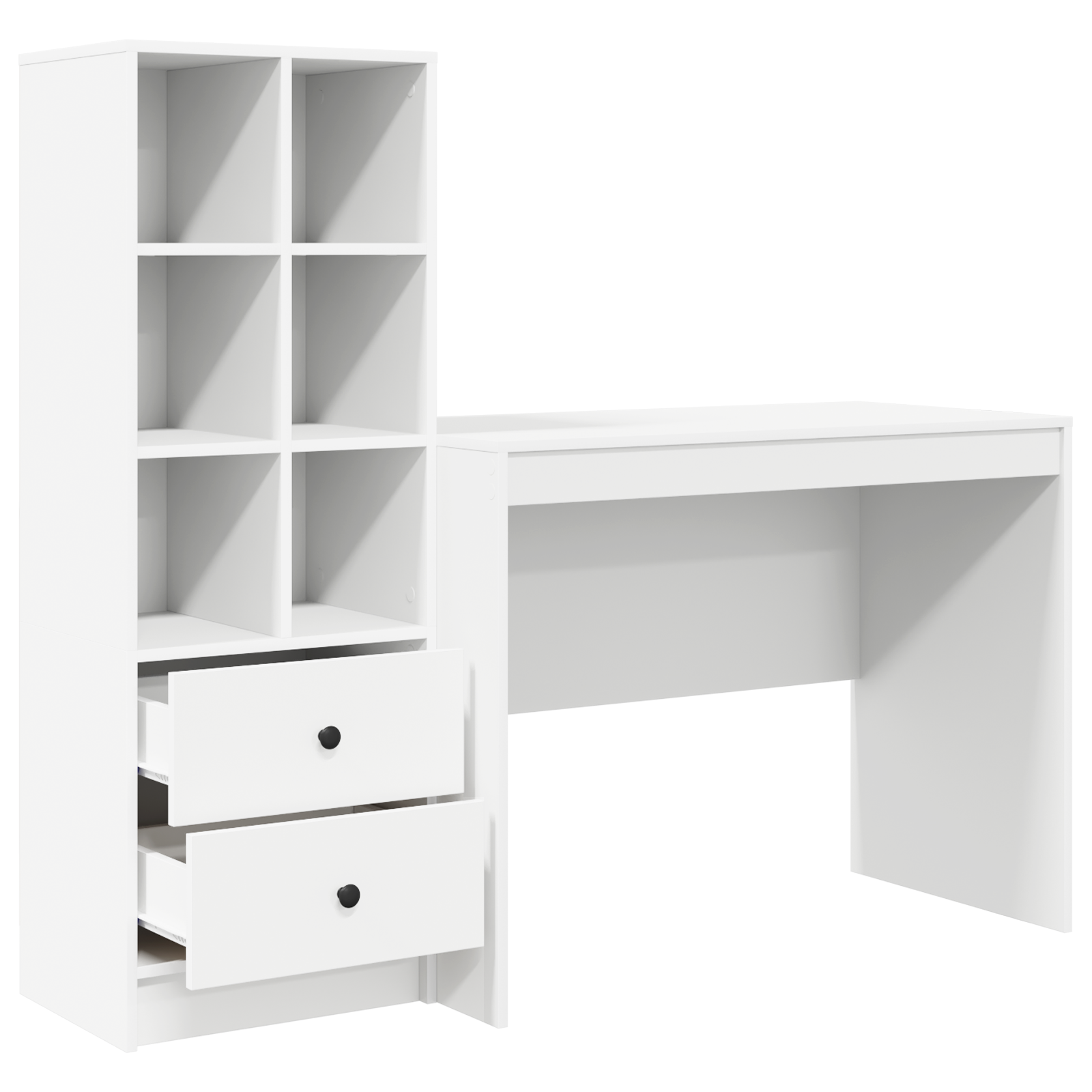 Desk with Storage White Engineered Wood - Image 6
