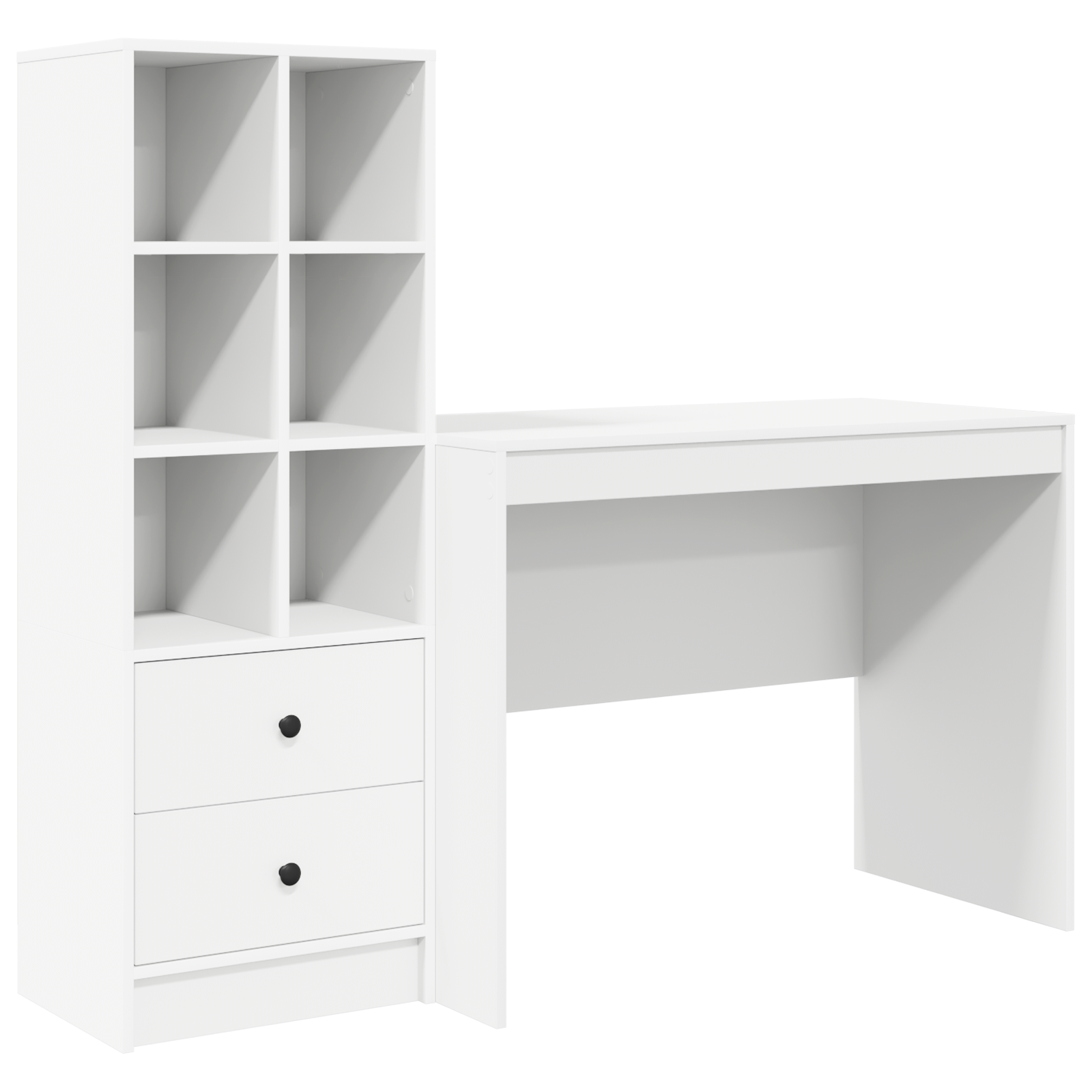 Desk with Storage White Engineered Wood - Image 2