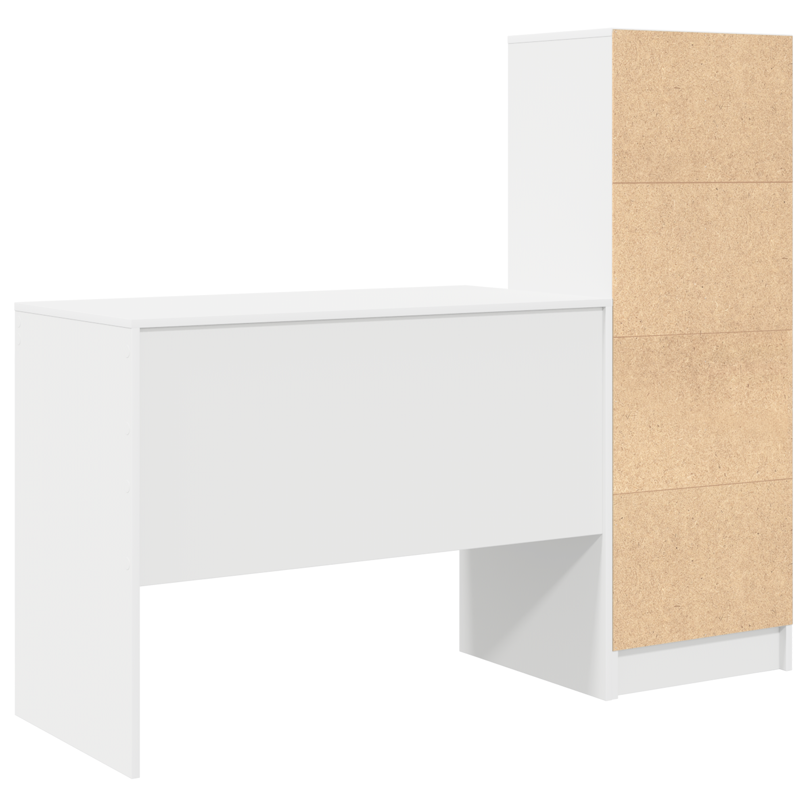 Desk with Storage White Engineered Wood - Image 8