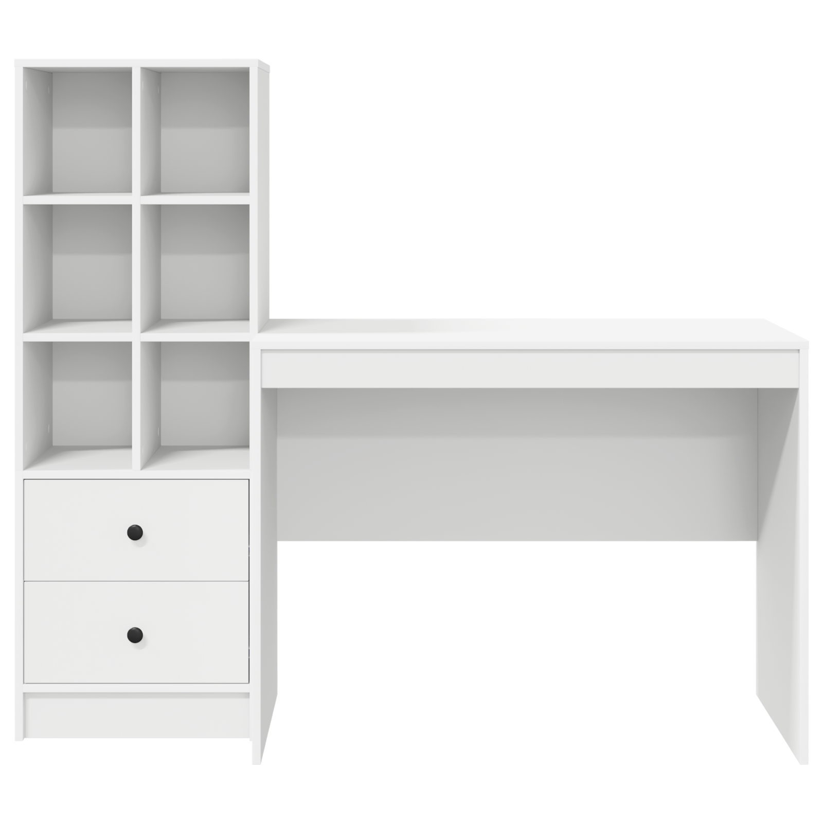 Desk with Storage White Engineered Wood - Image 7