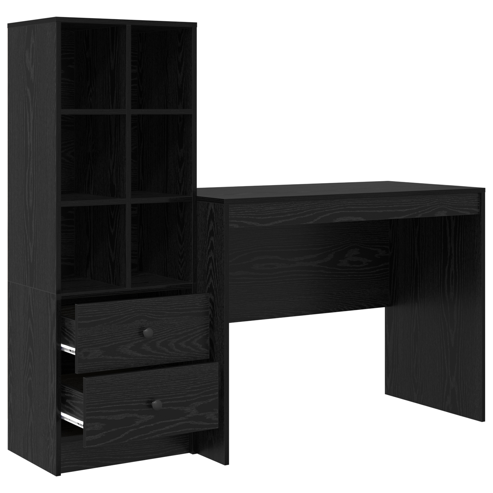 Desk with Storage Black Oak Engineered Wood - Image 6