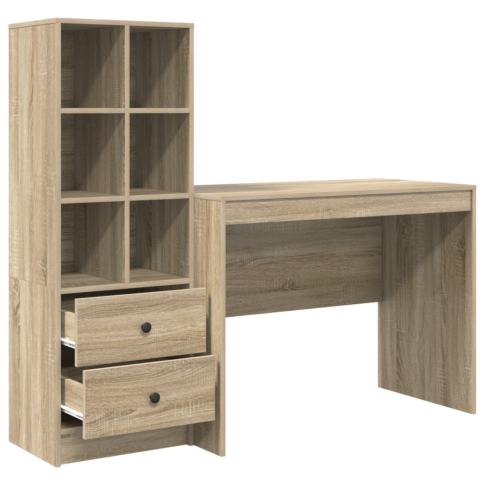 Desk with Storage Sonoma Oak Engineered Wood - Image 6
